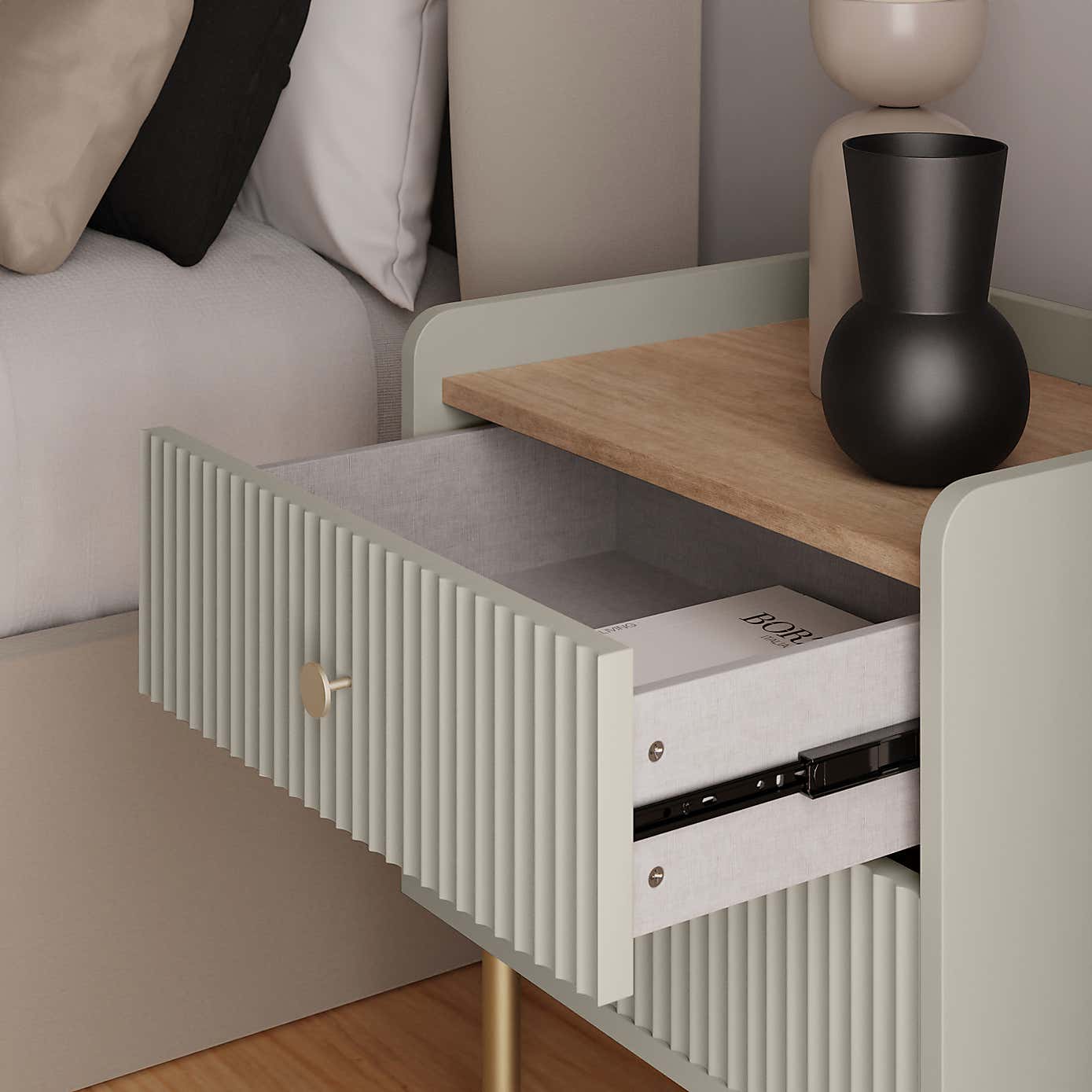 Georgi 2 Drawer Bedside Table