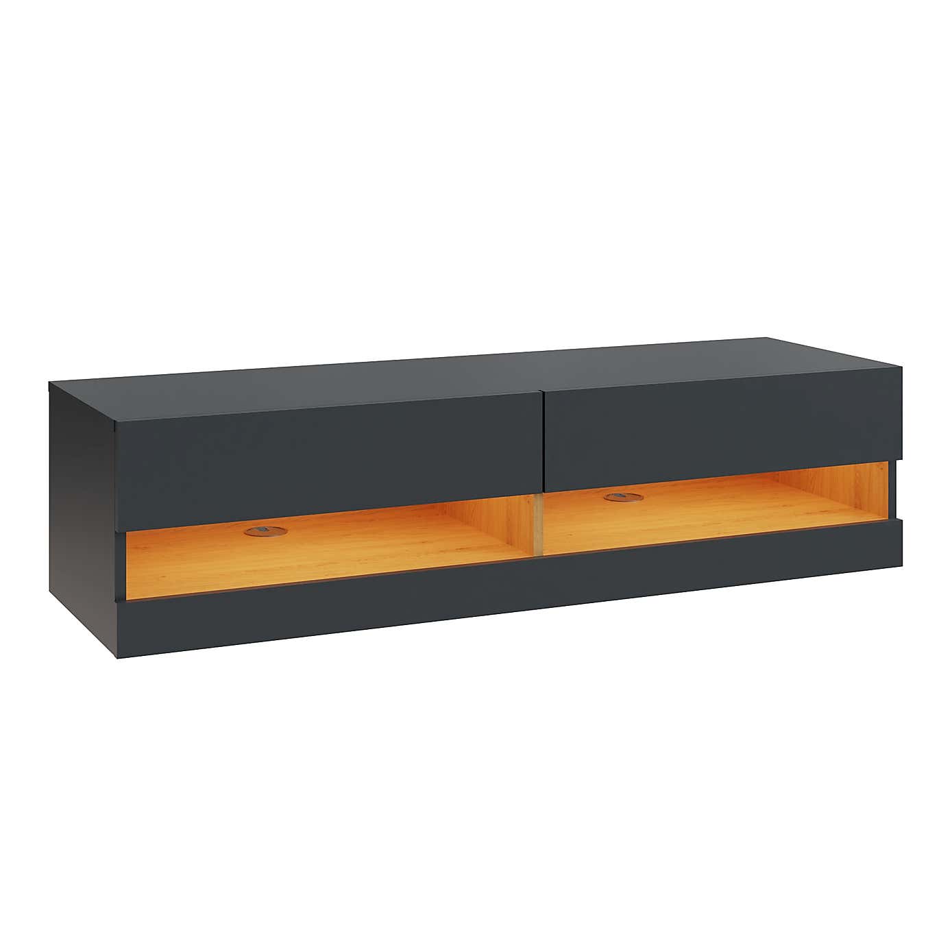 Delta 120cm Wall TV Unit with LEDs for TVs up to 55"