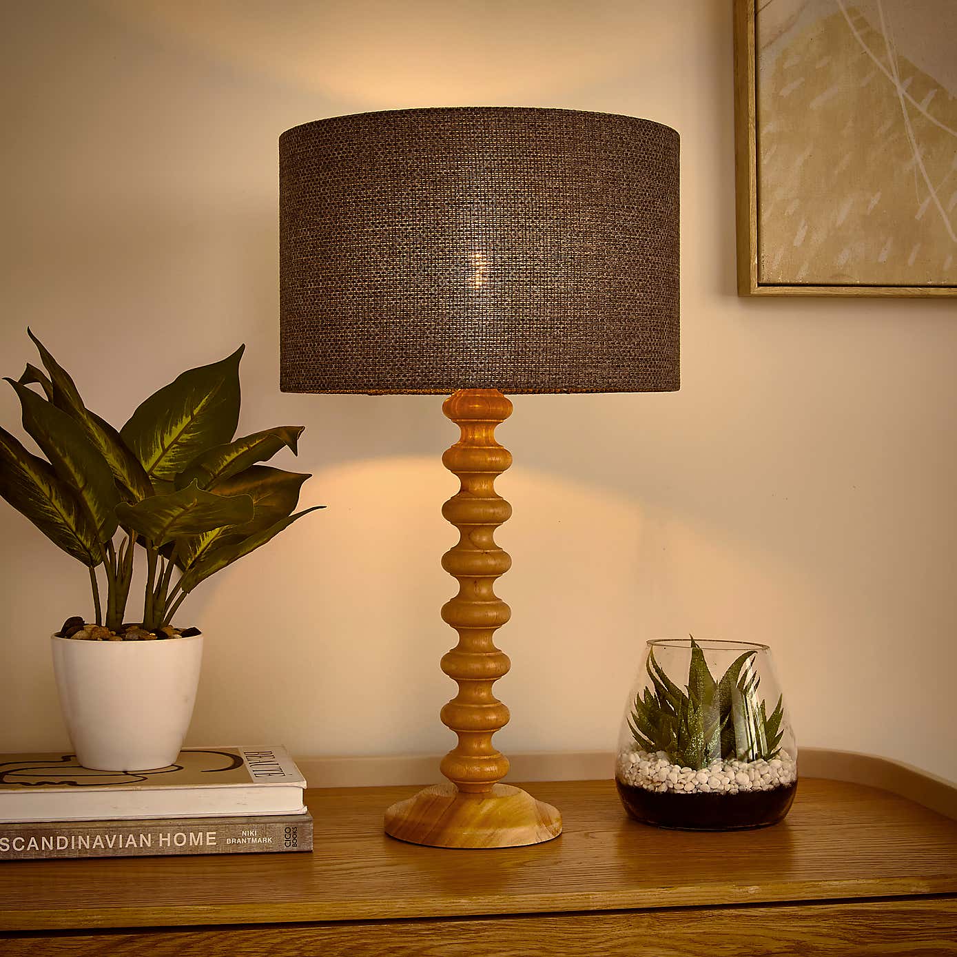 Barkweave Easy Fit Drum Lamp Shade