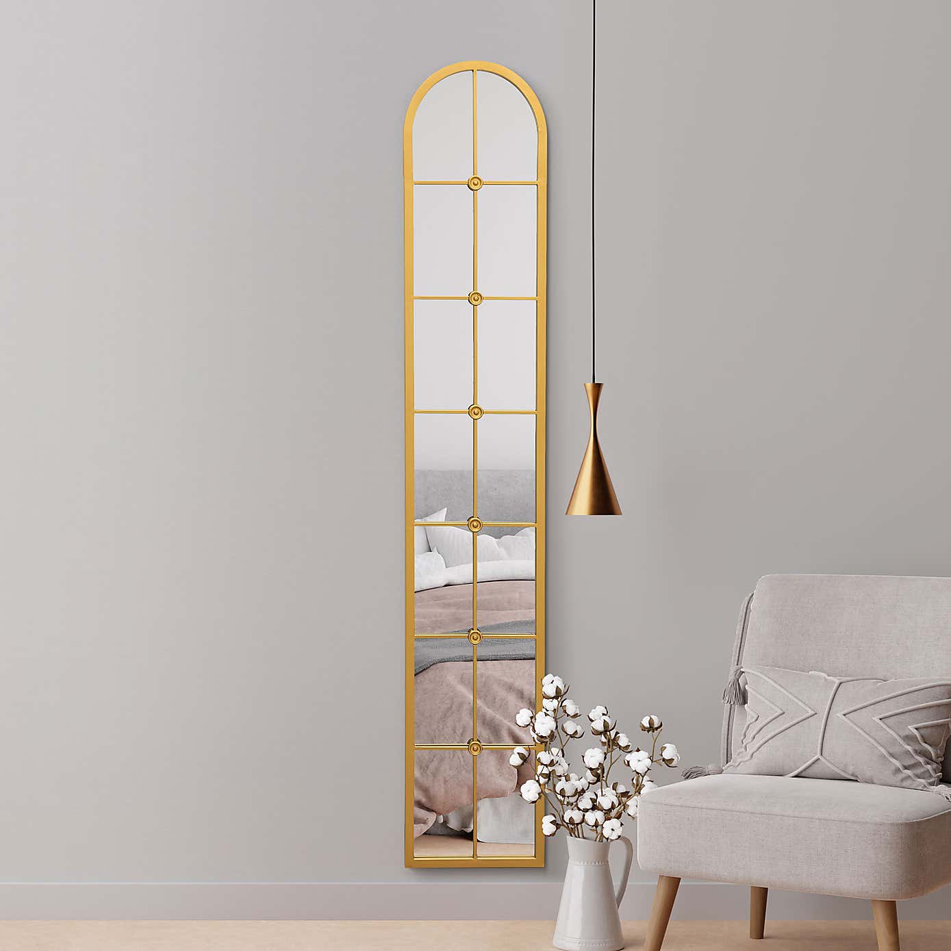 Arcus Cenestra Arched Indoor Outdoor Full Length Wall Mirror
