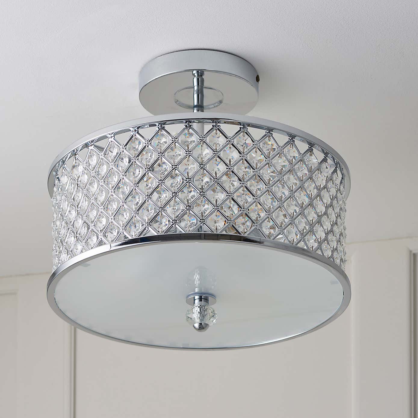Crystal Hudson 3 Light Flush Ceiling Fitting
