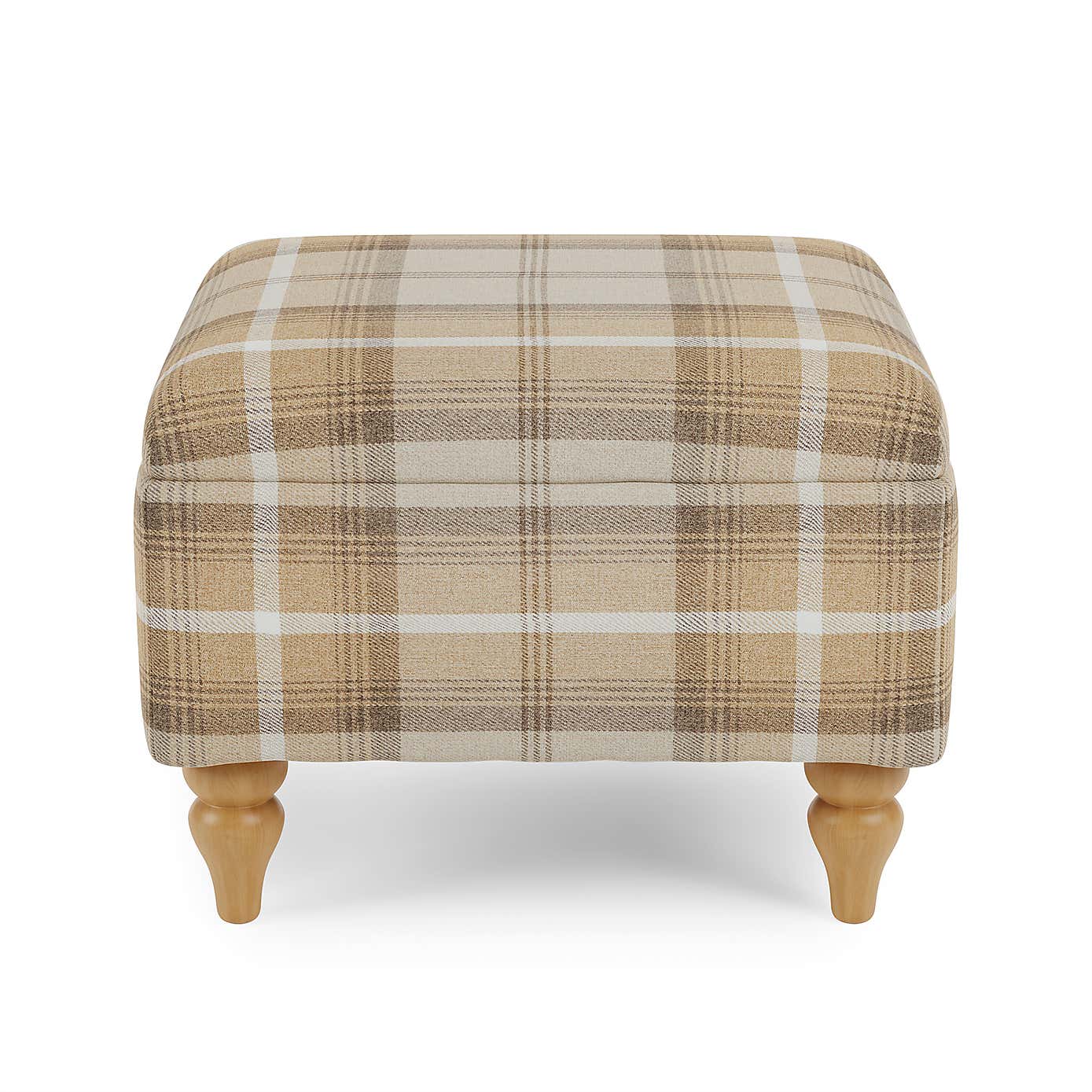 Oswald Check Storage Footstool Tapered Leg