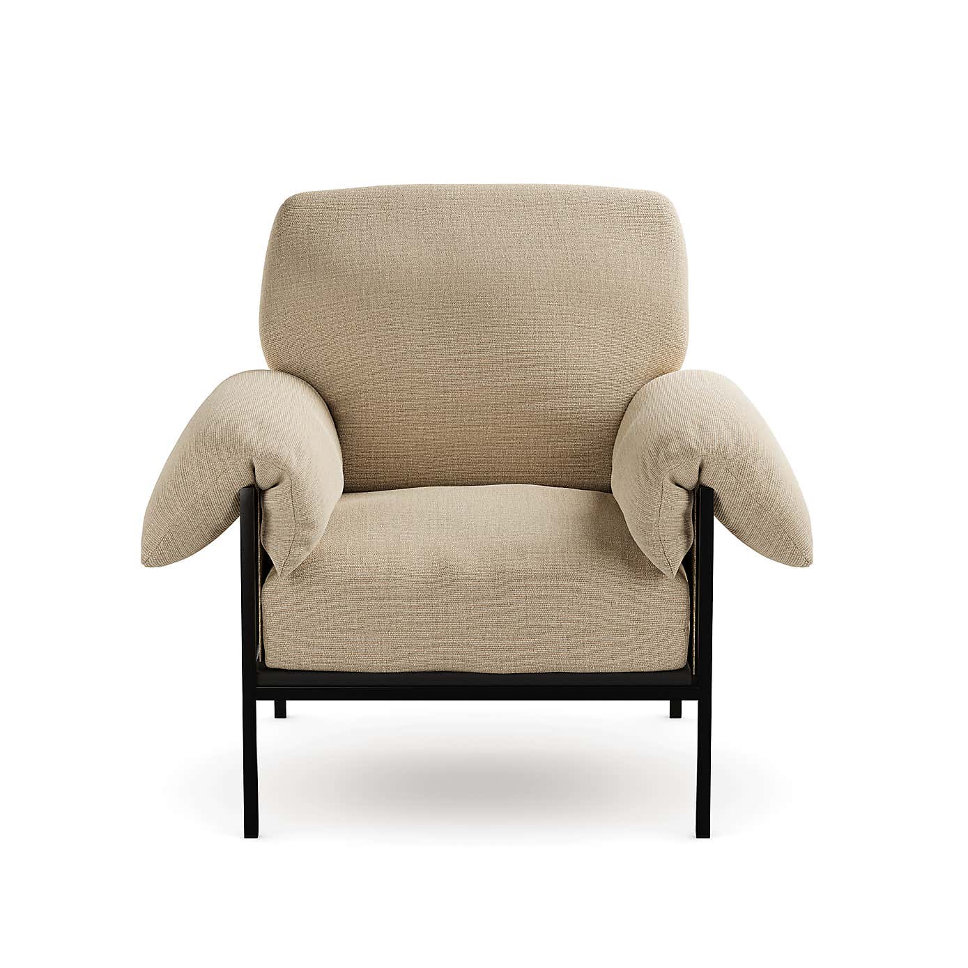 Kai Slub Chenille Pillow Arm Occasional Chair