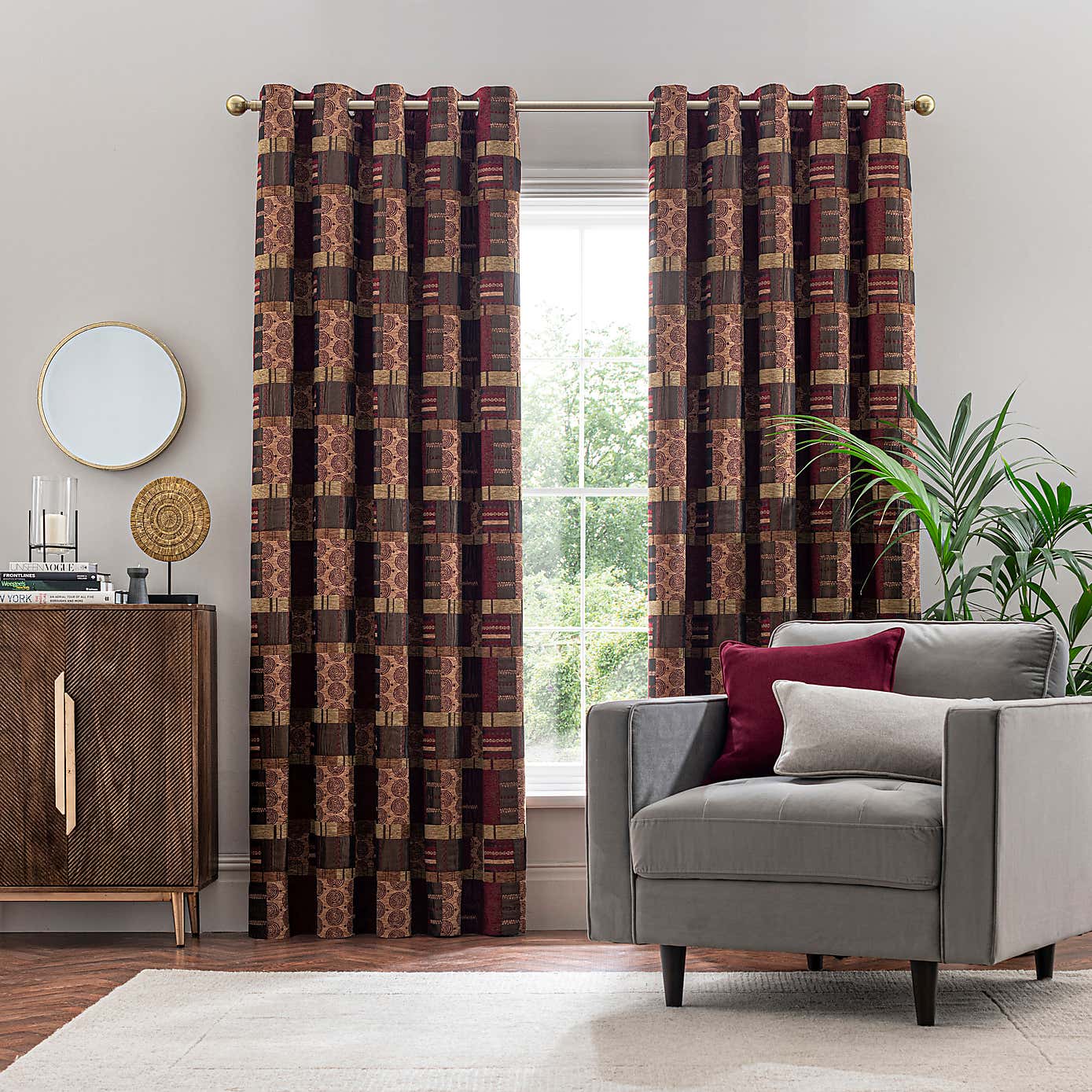 Prague Chenille Eyelet Curtains