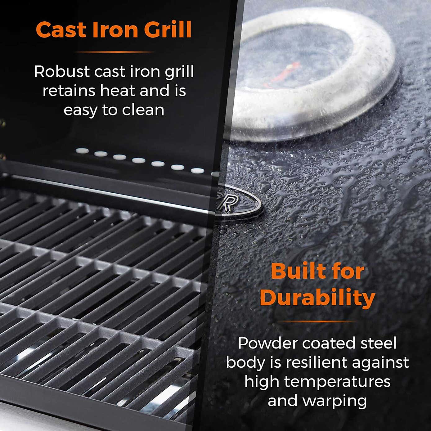 Tower Goucho Gas BBQ & Plancha, Black Steel