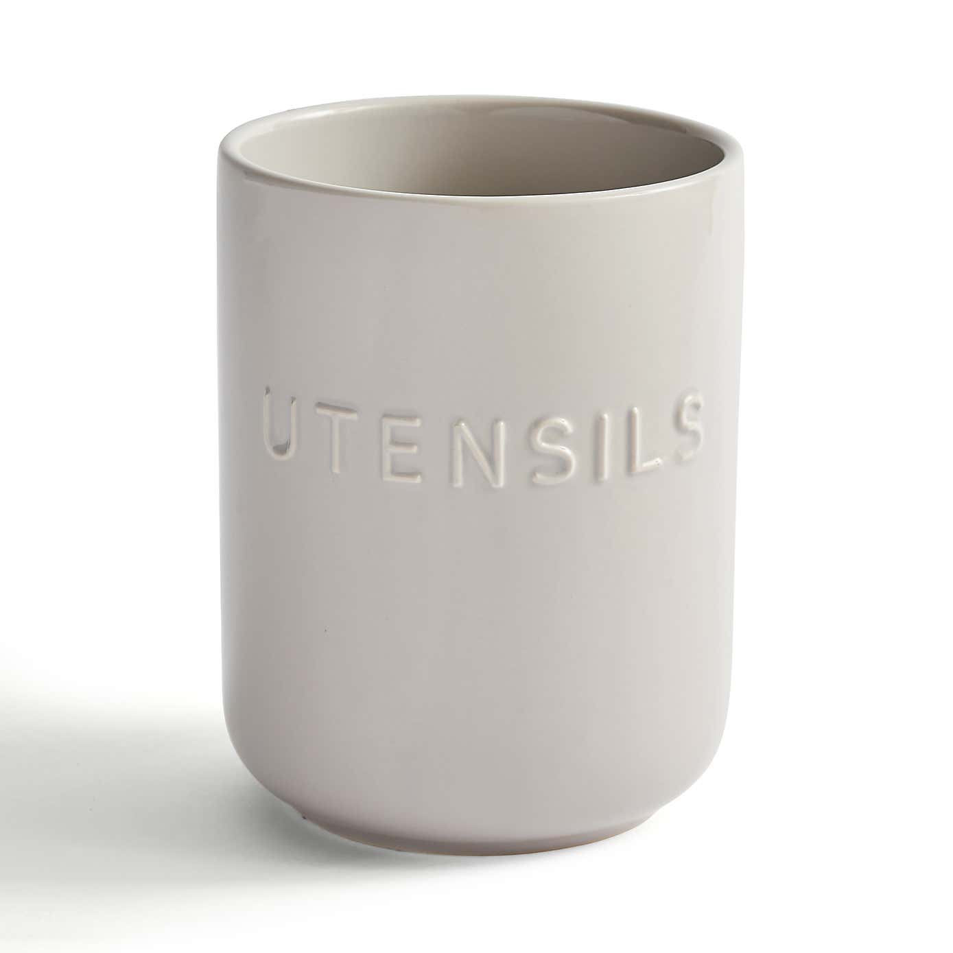 Ceramic Utensil Holder Grey