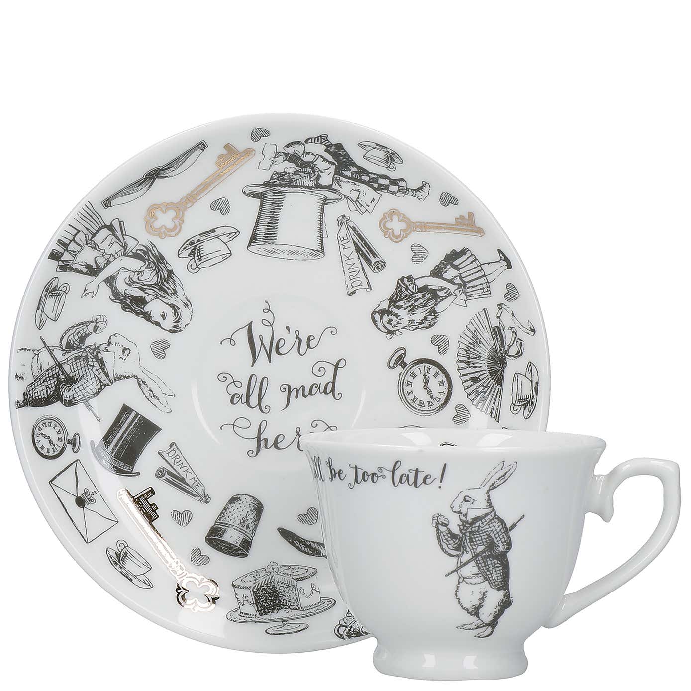 Alice in Wonderland Espresso Cup and Saucer