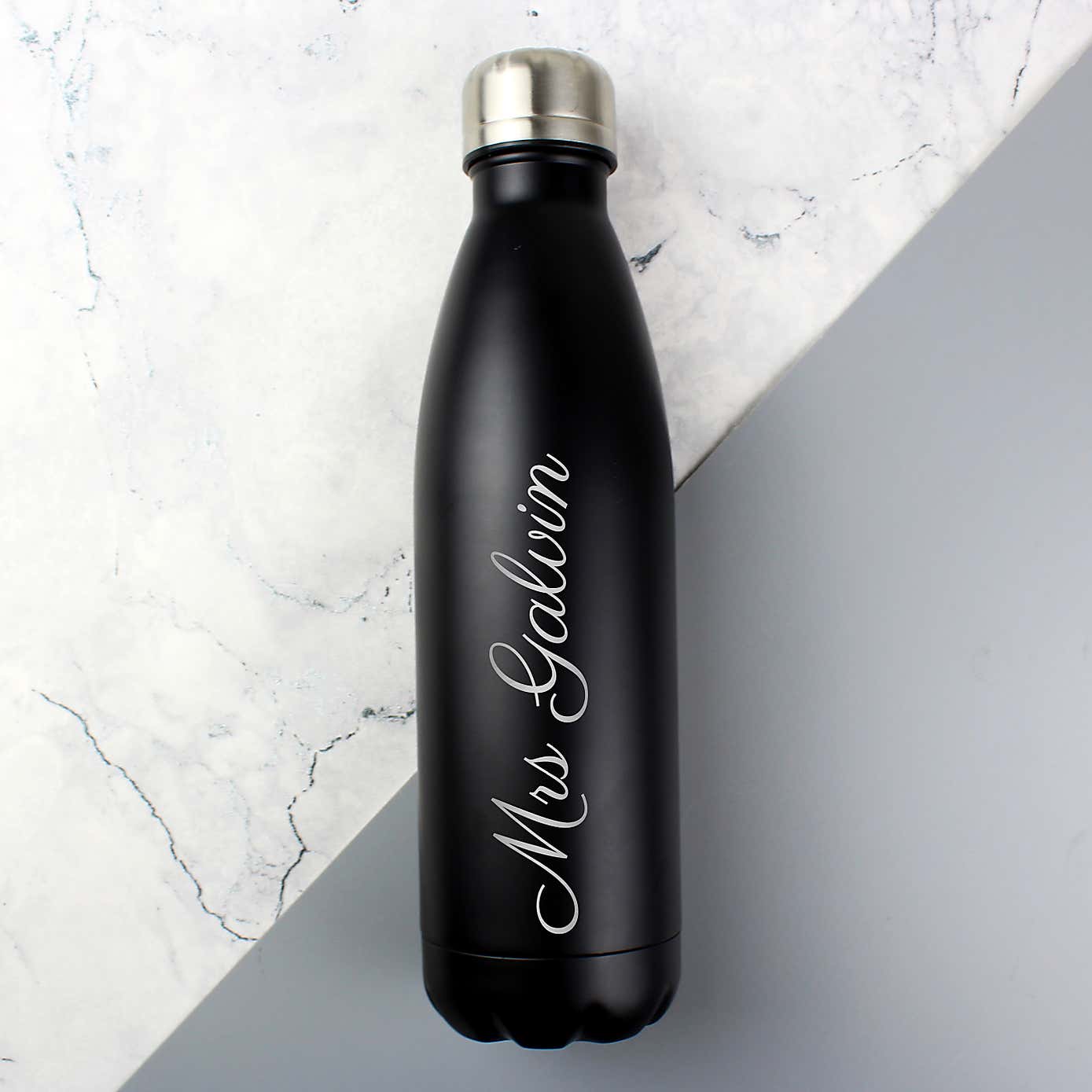 Personalised Metal Insulated Drinks Bottle Black