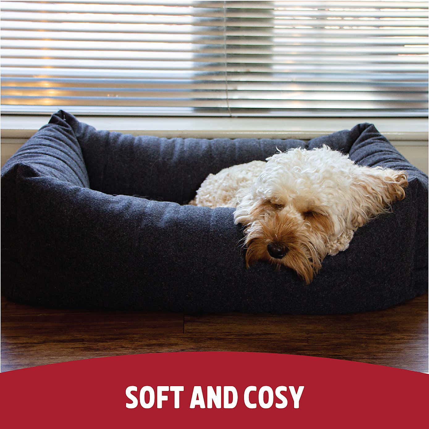 Rosewood Felt Grey Support Pet Bed