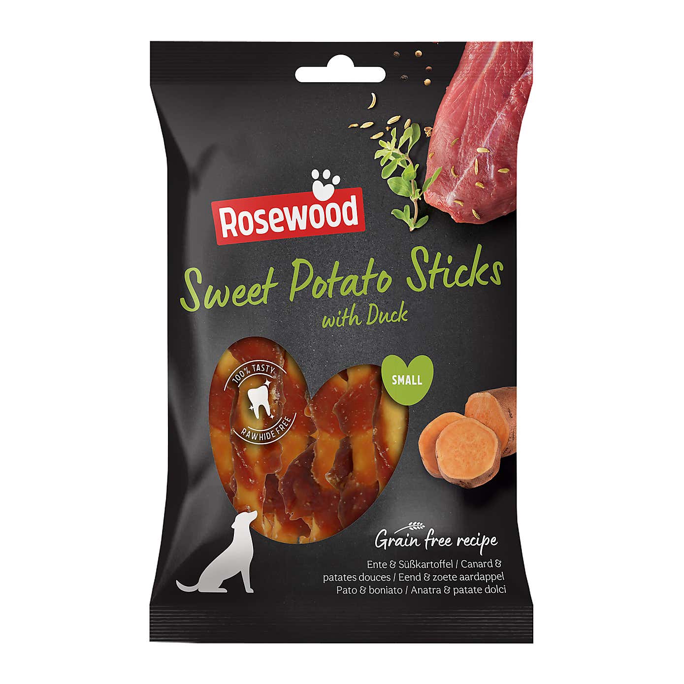 Rosewood Rosewood Duck Wrapped Sweet Potato Stick Dog Treats, 80g