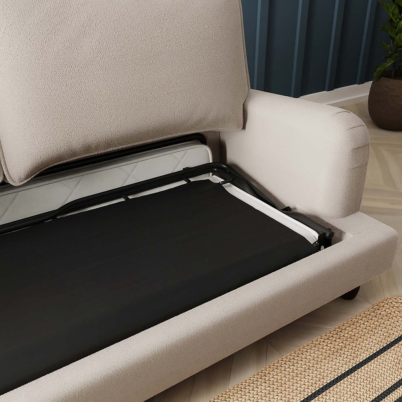 Beatrice Chunky Soft Chenille 3 Seater Double Sofa Bed