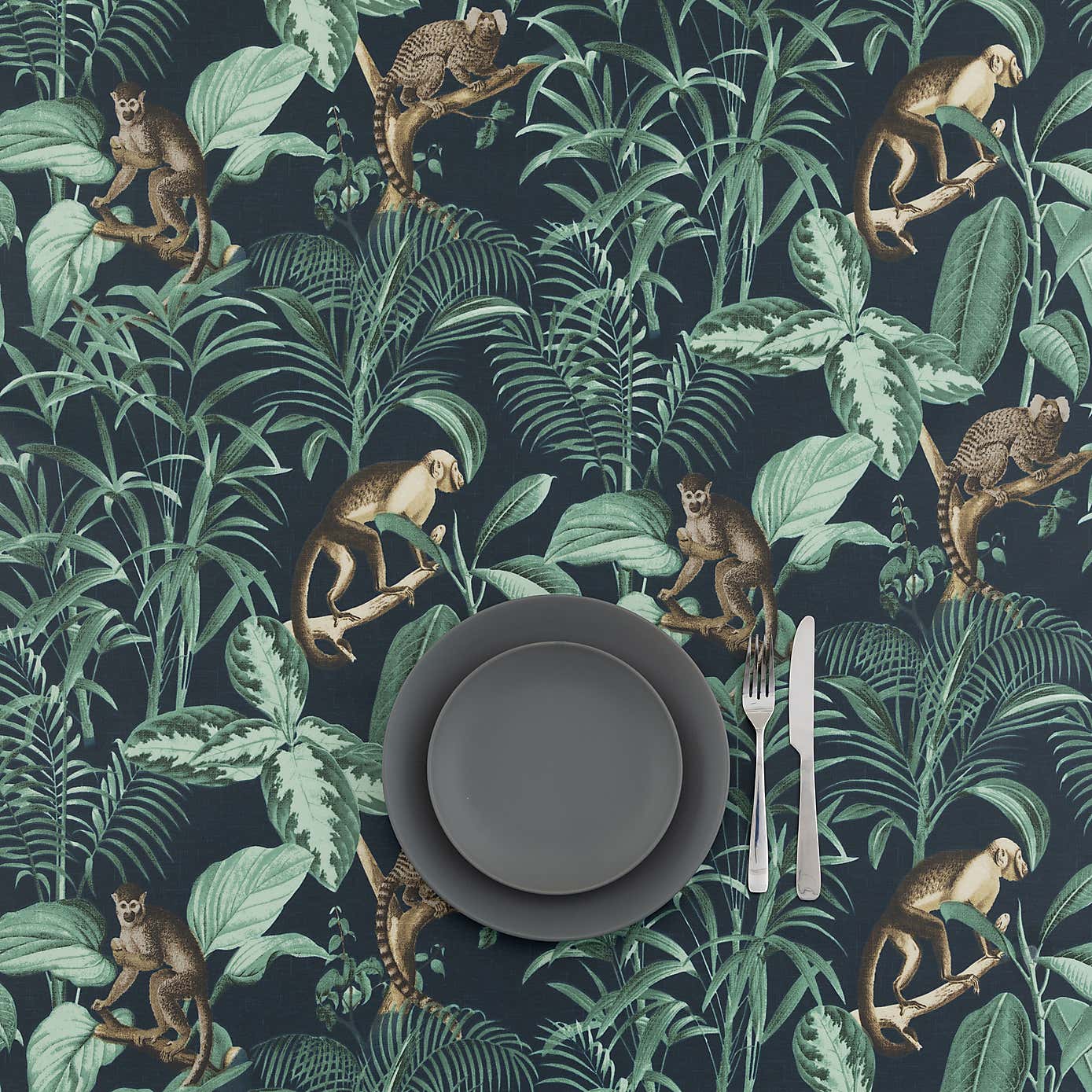 By the Metre Jungle Luxe PVC Luxe Navy