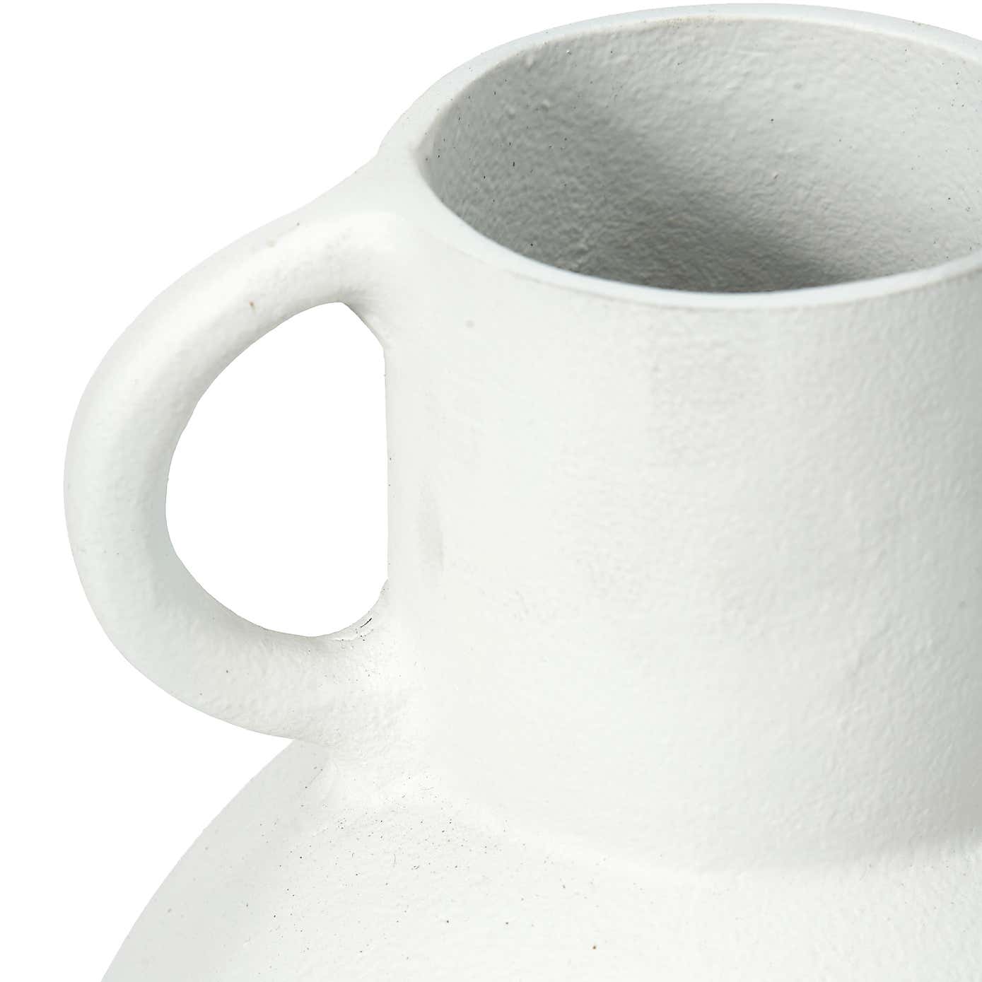 Matt Metal Handled Vase