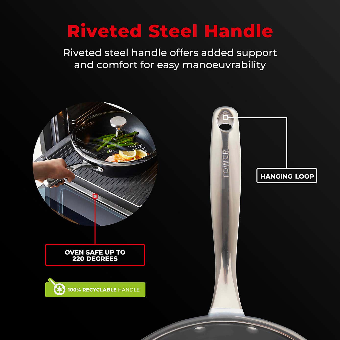 Tower Smart Start Non-Stick Ultra Forged Aluminium MultiPan, 28cm