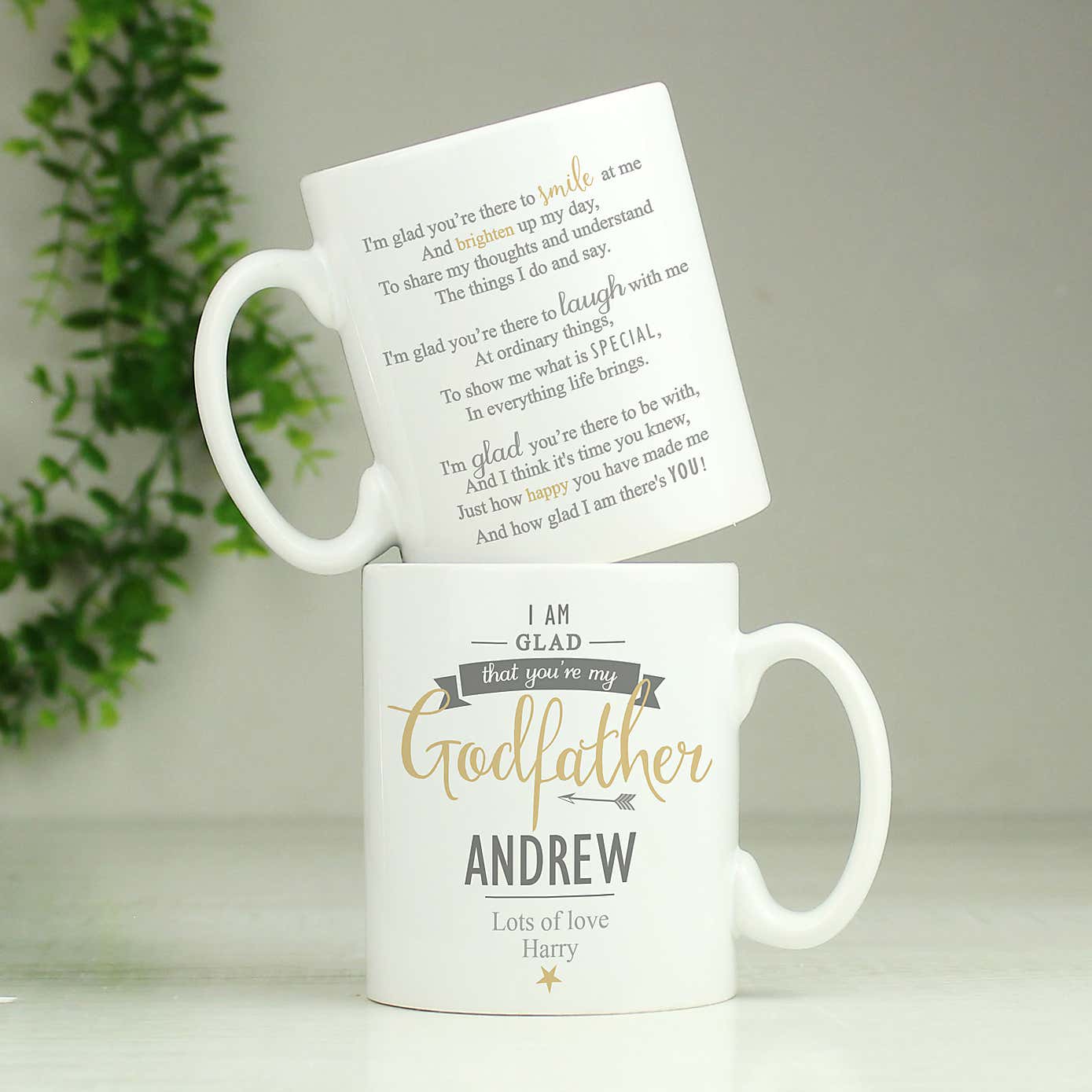 Personalised I Am Glad Godfather Mug