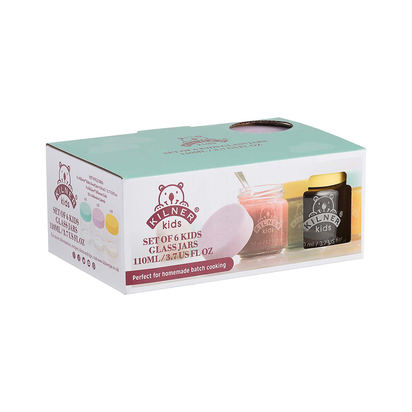 Kilner Set of 6 Kids Jars, 110ml