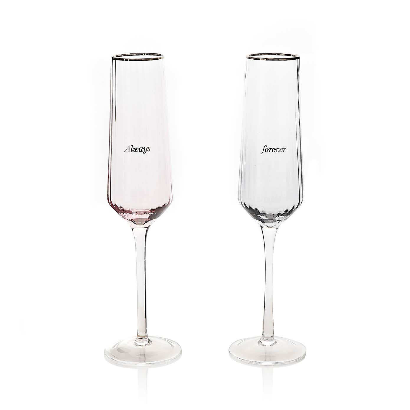 Amore Set of 2 Always & Forever Flute Glasses