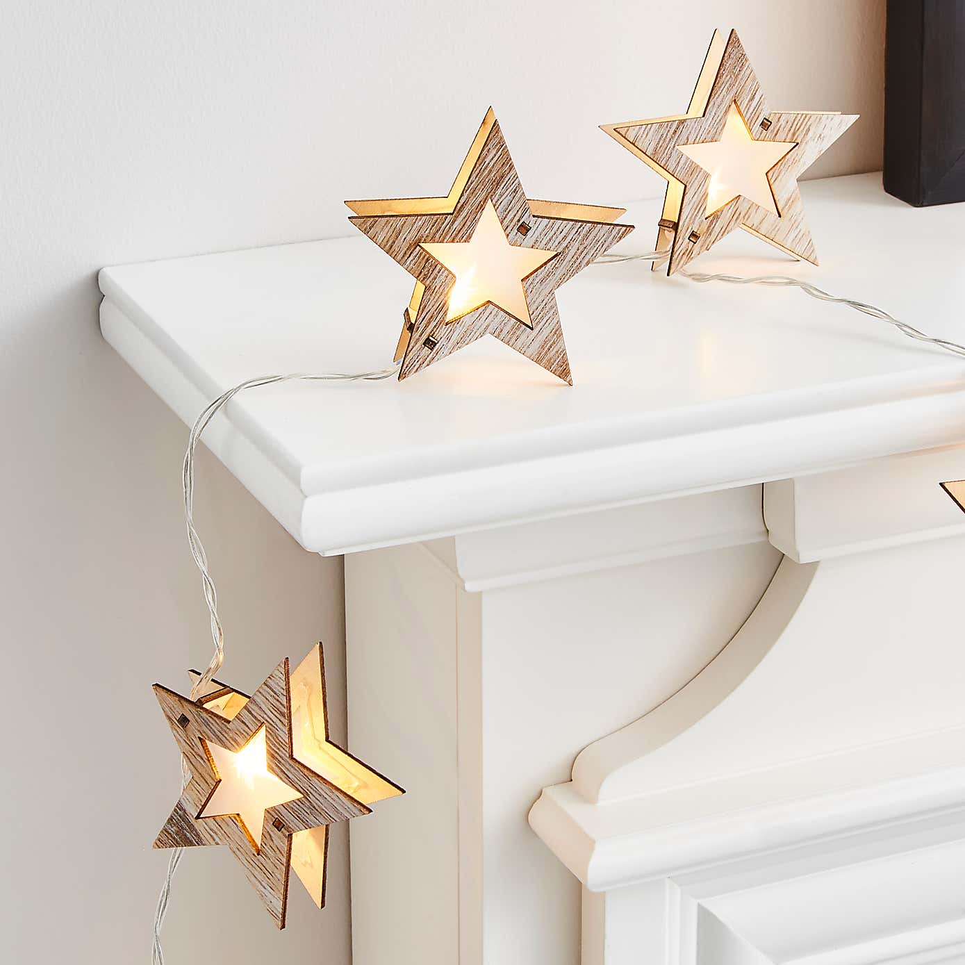Wooden Star LED String Lights