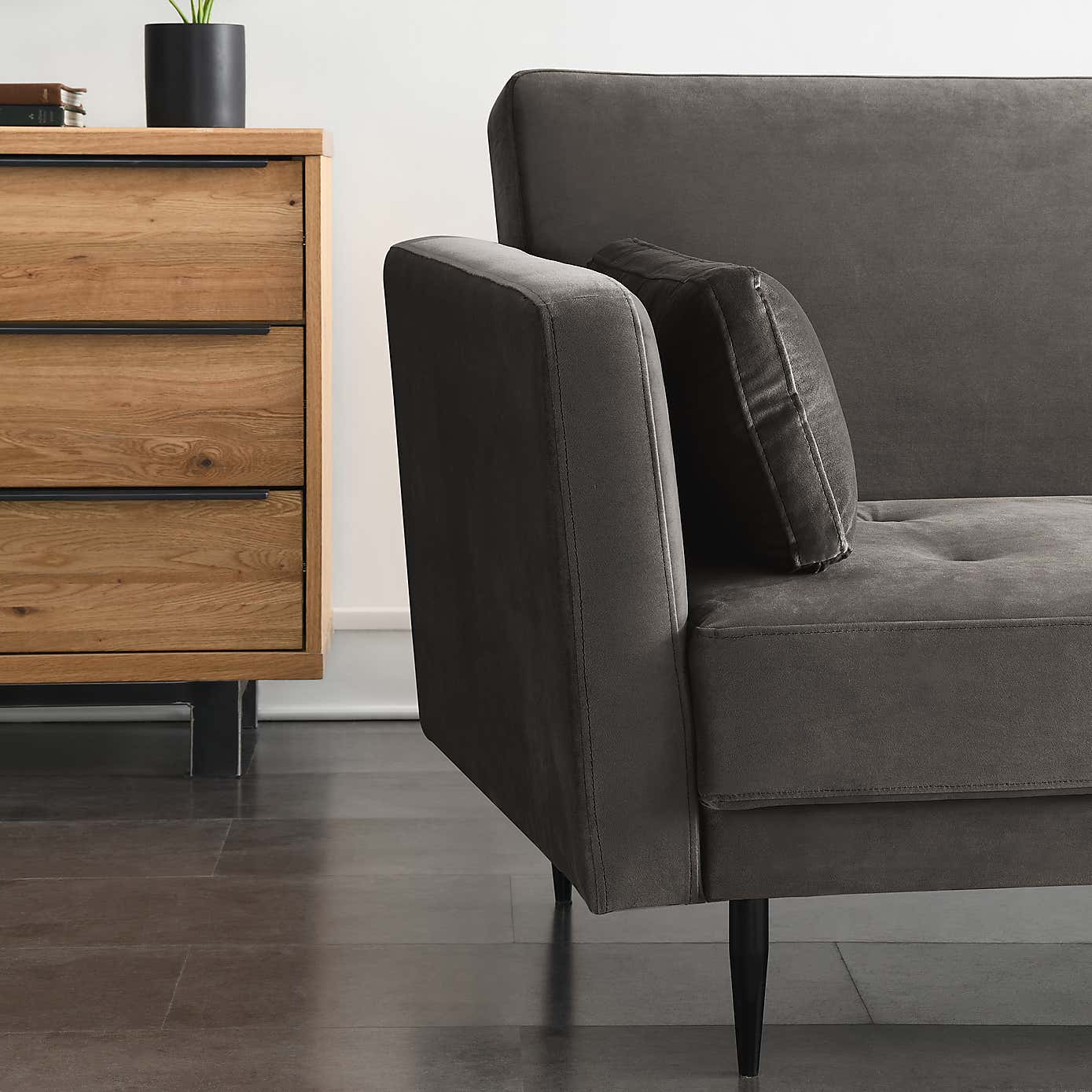 Selma Velvet Corner Double Sofa Bed