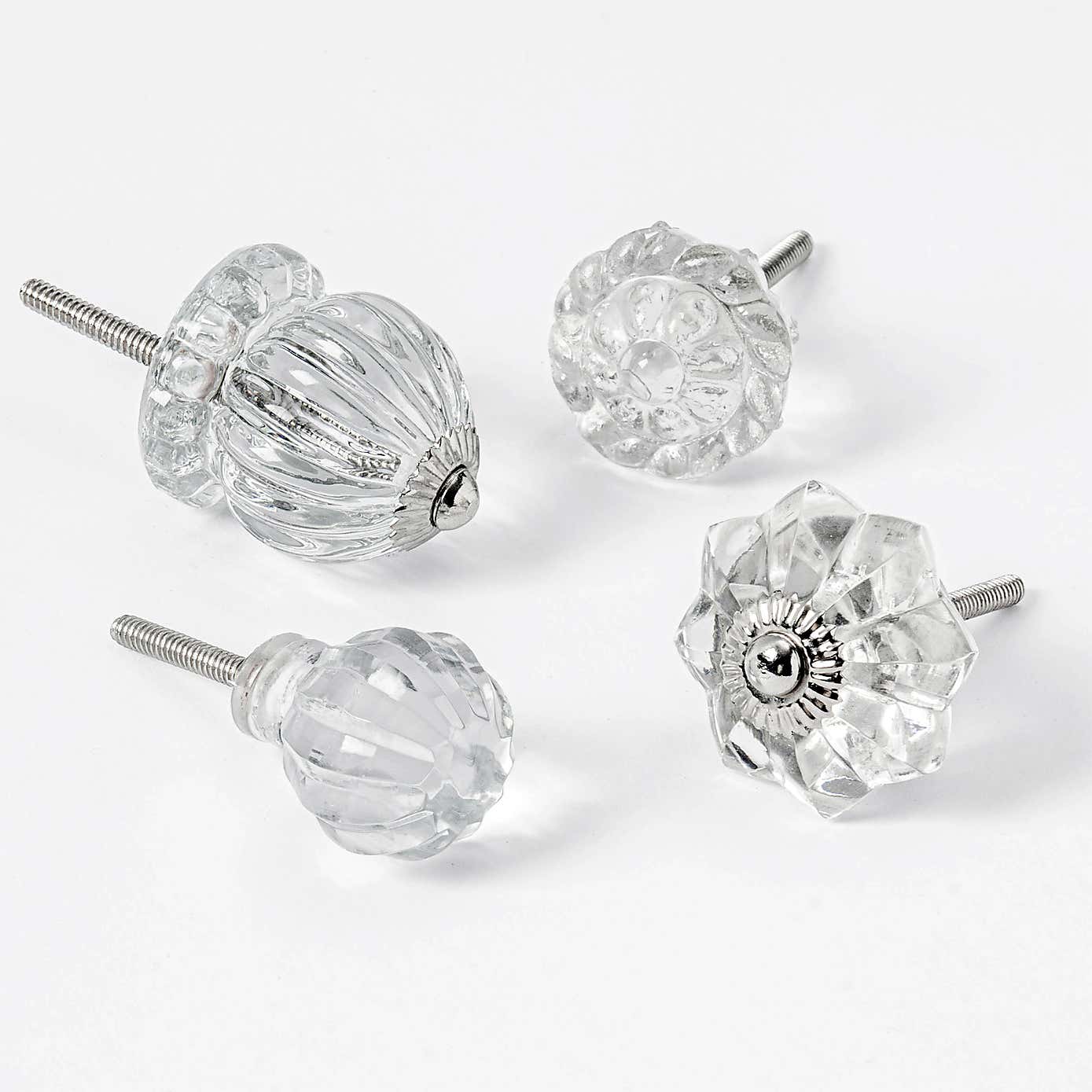 Set of 6 Nicola Spring Round Glass Cabinet Knobs