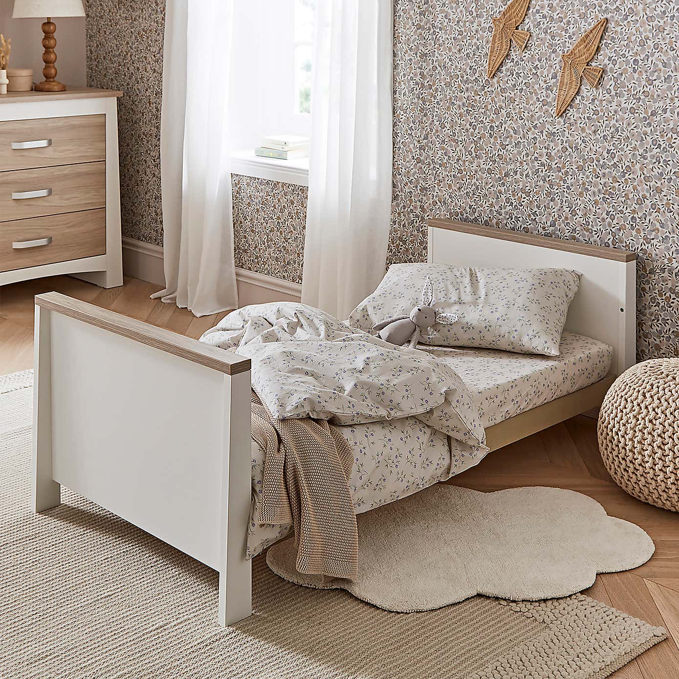 CuddleCo Ada 2 Piece Nursery Furniture Set, White Ash