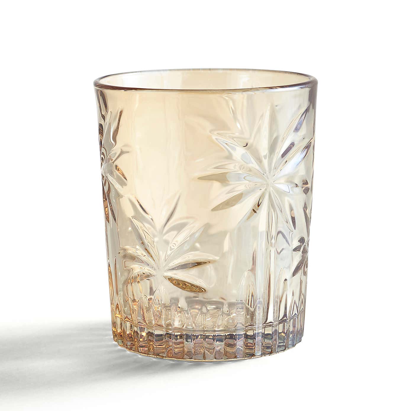 Luxe Palm Amber Tumbler Glass