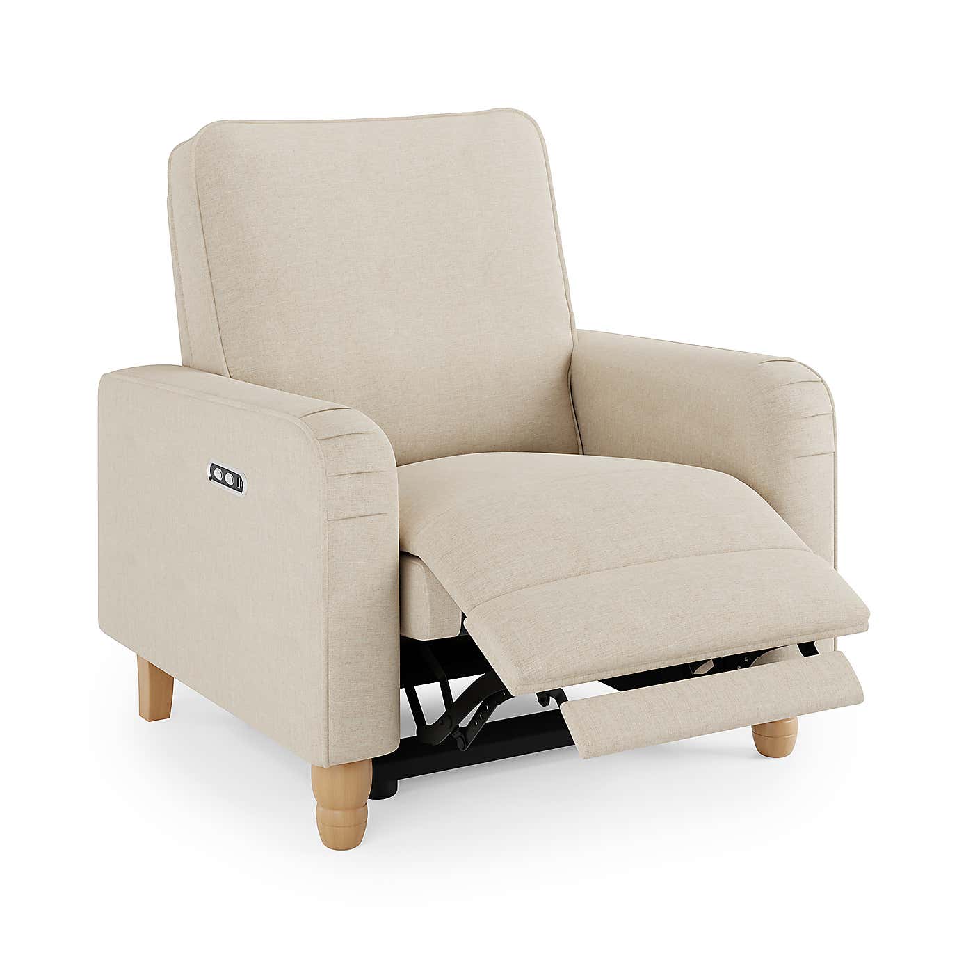 Beatrice Luna Fabric Power Recliner Armchair, Natural