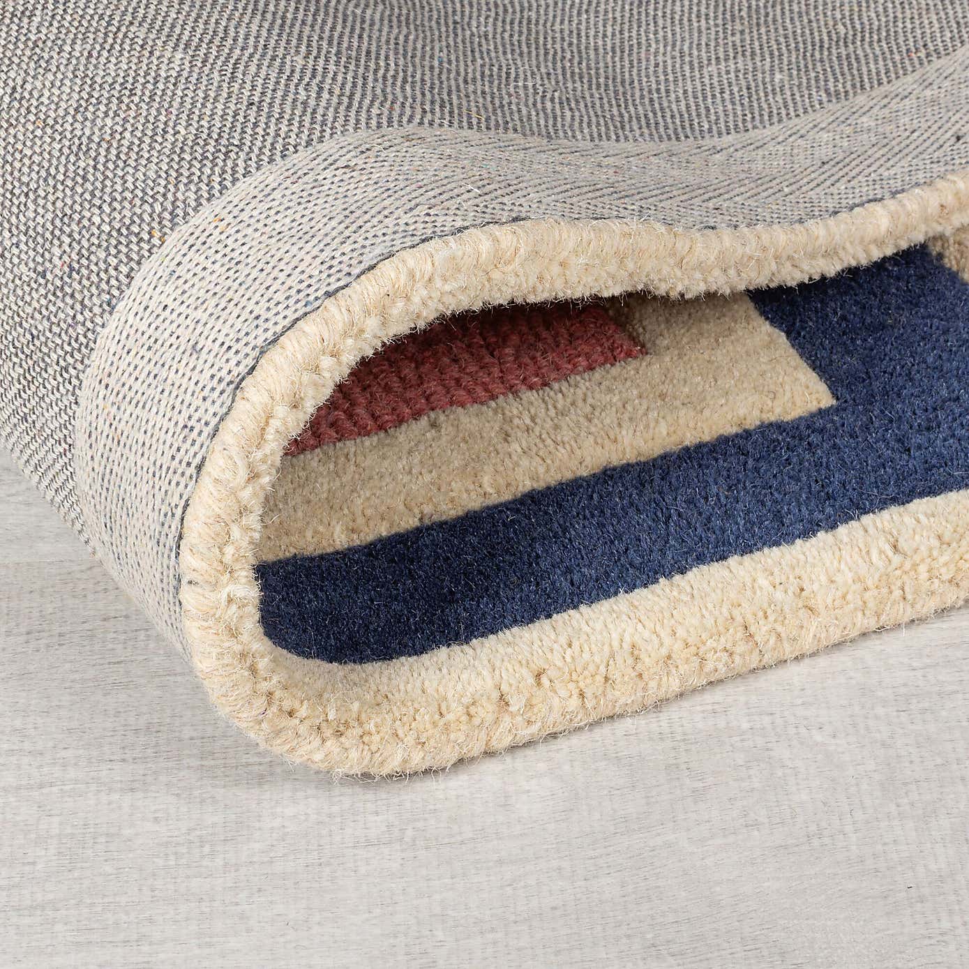 Retro Blocks Carved Wool Rug