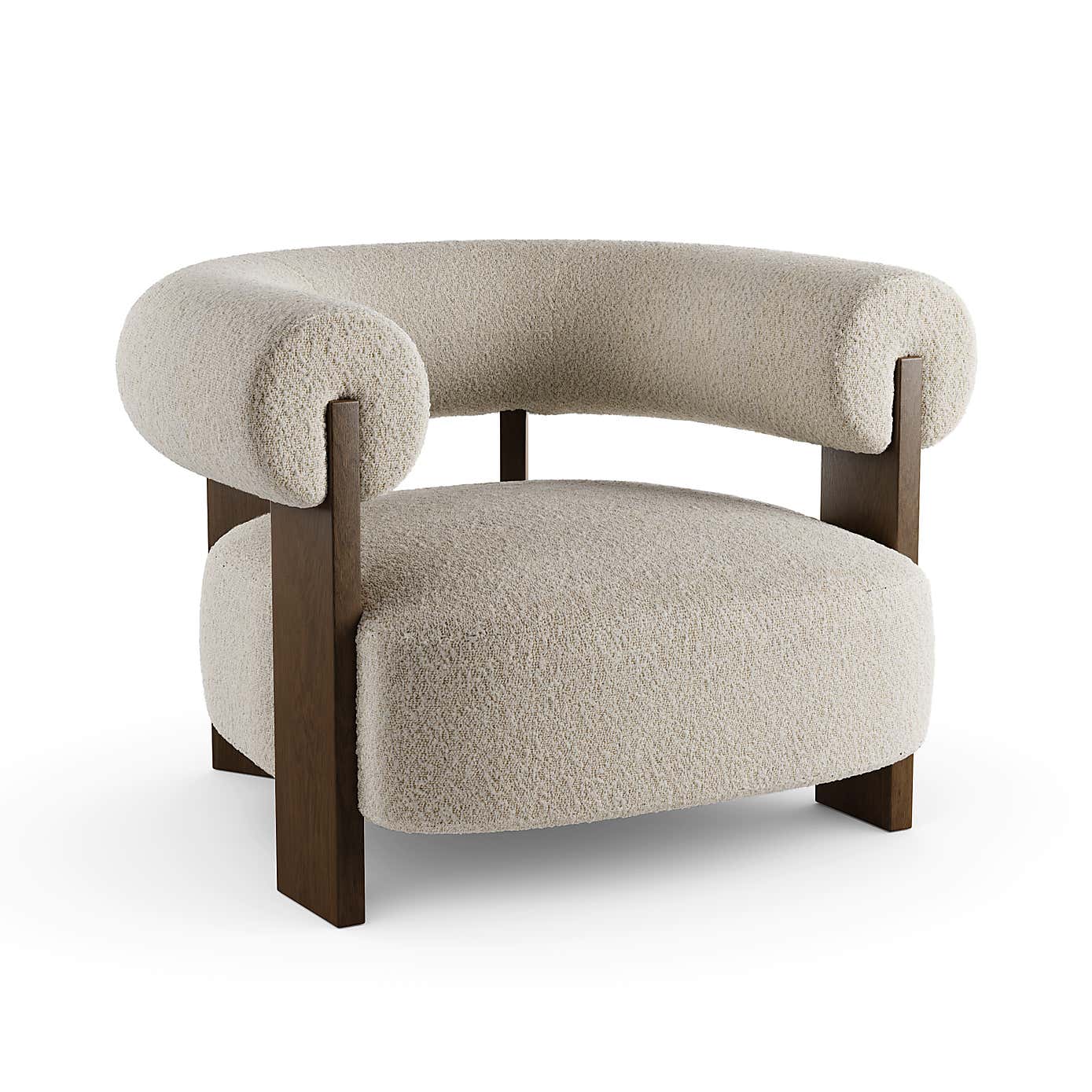 Fallon Tonal Boucle Bolster Accent Chair