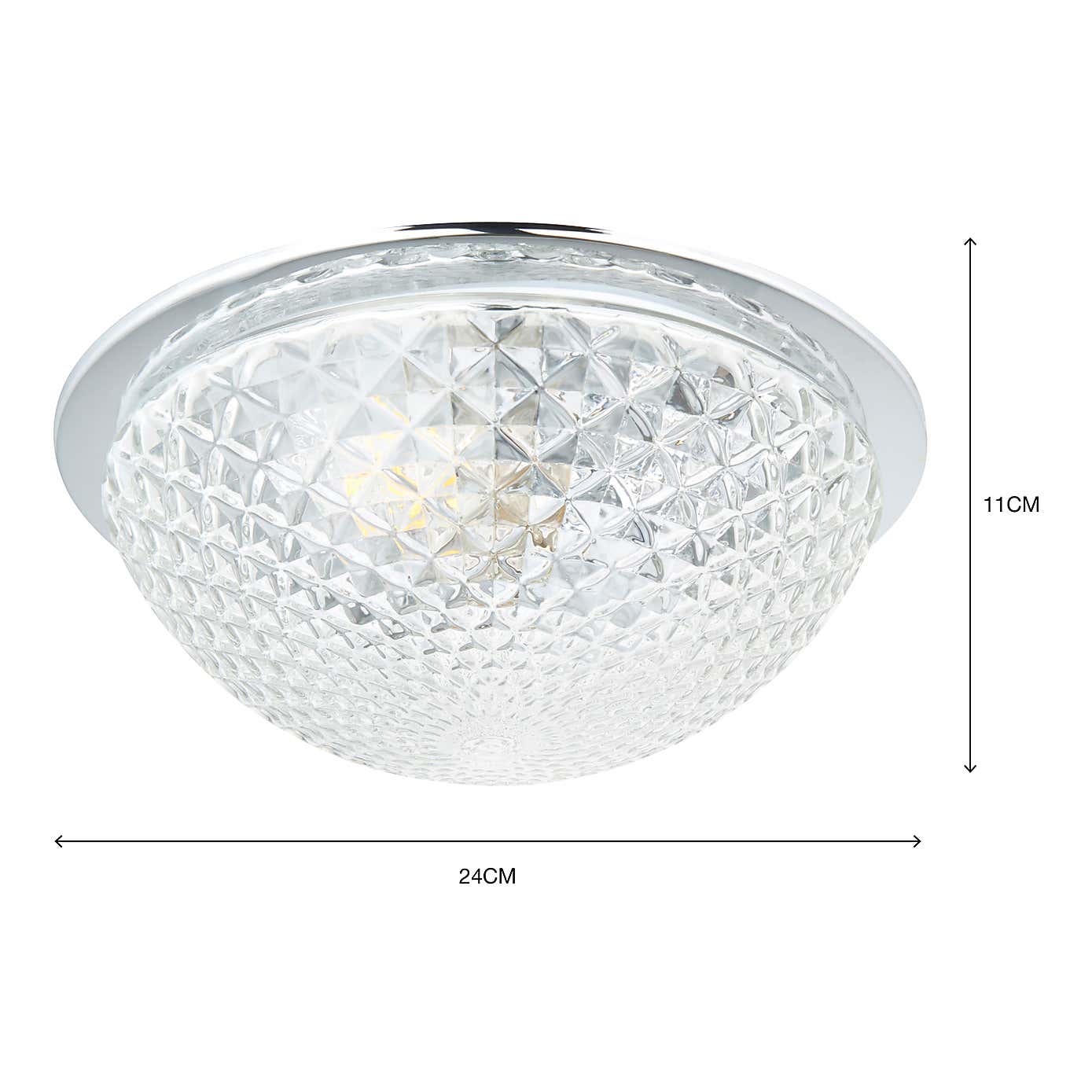 Tropic Faceted Dome Flush Bathroom Ceiling Fitting