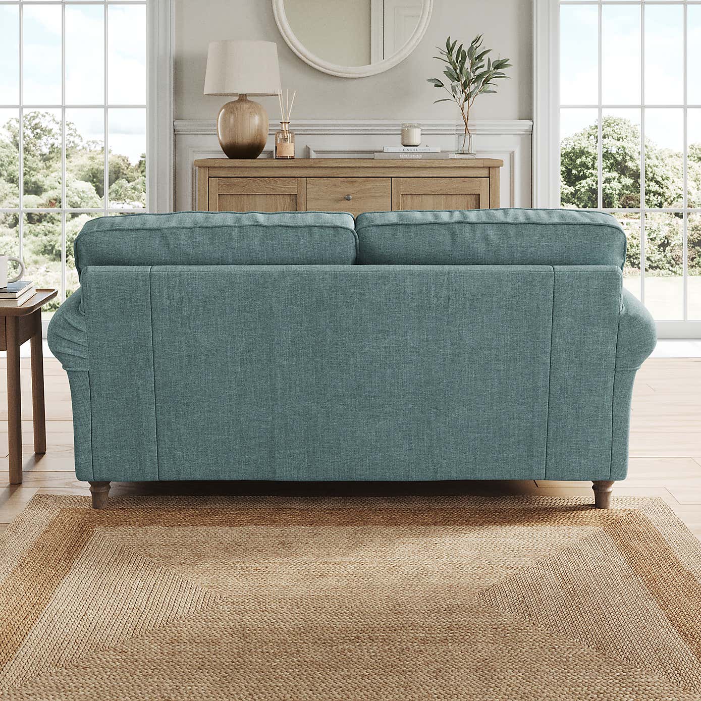 Flori 2 Seater Sofa, Tonal Plush Chenille