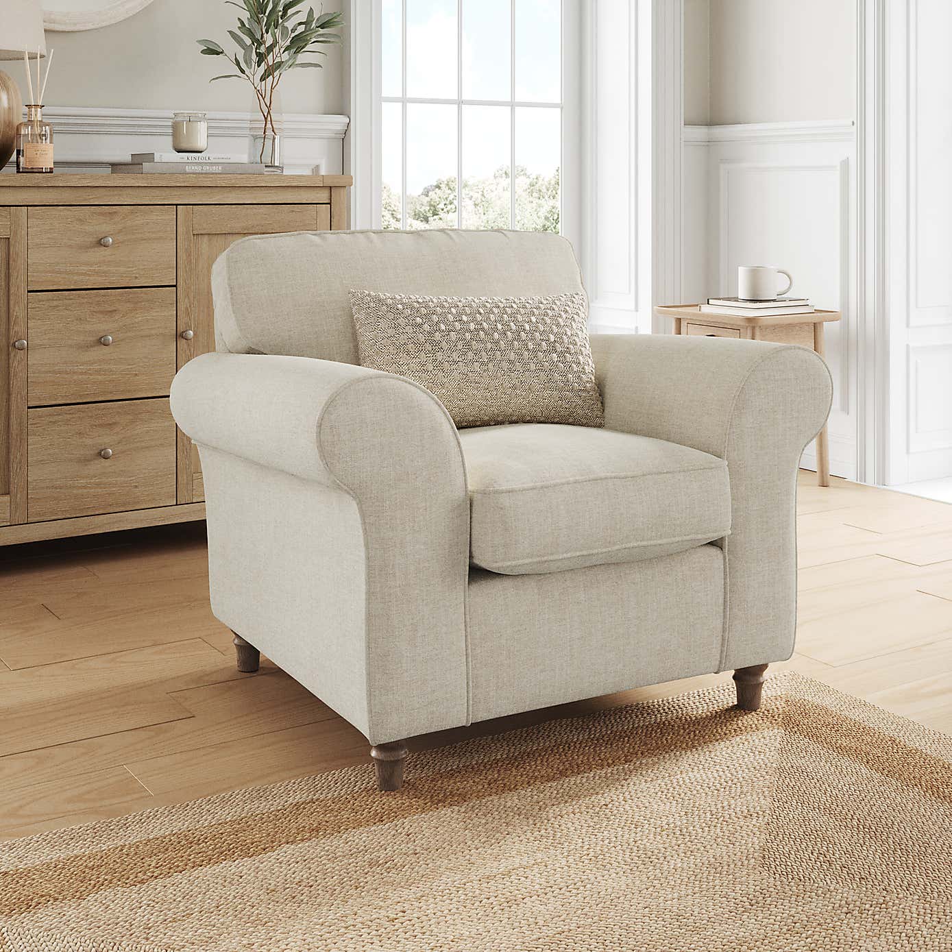Flori Armchair, Tonal Plush Chenille