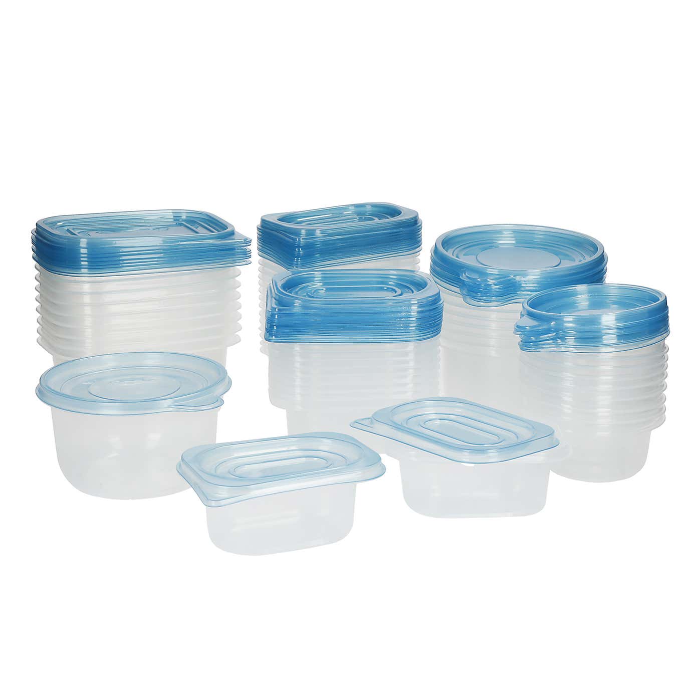 KitchenCraft Plastic Reusable Meal Prep Container Set, 50 Piece