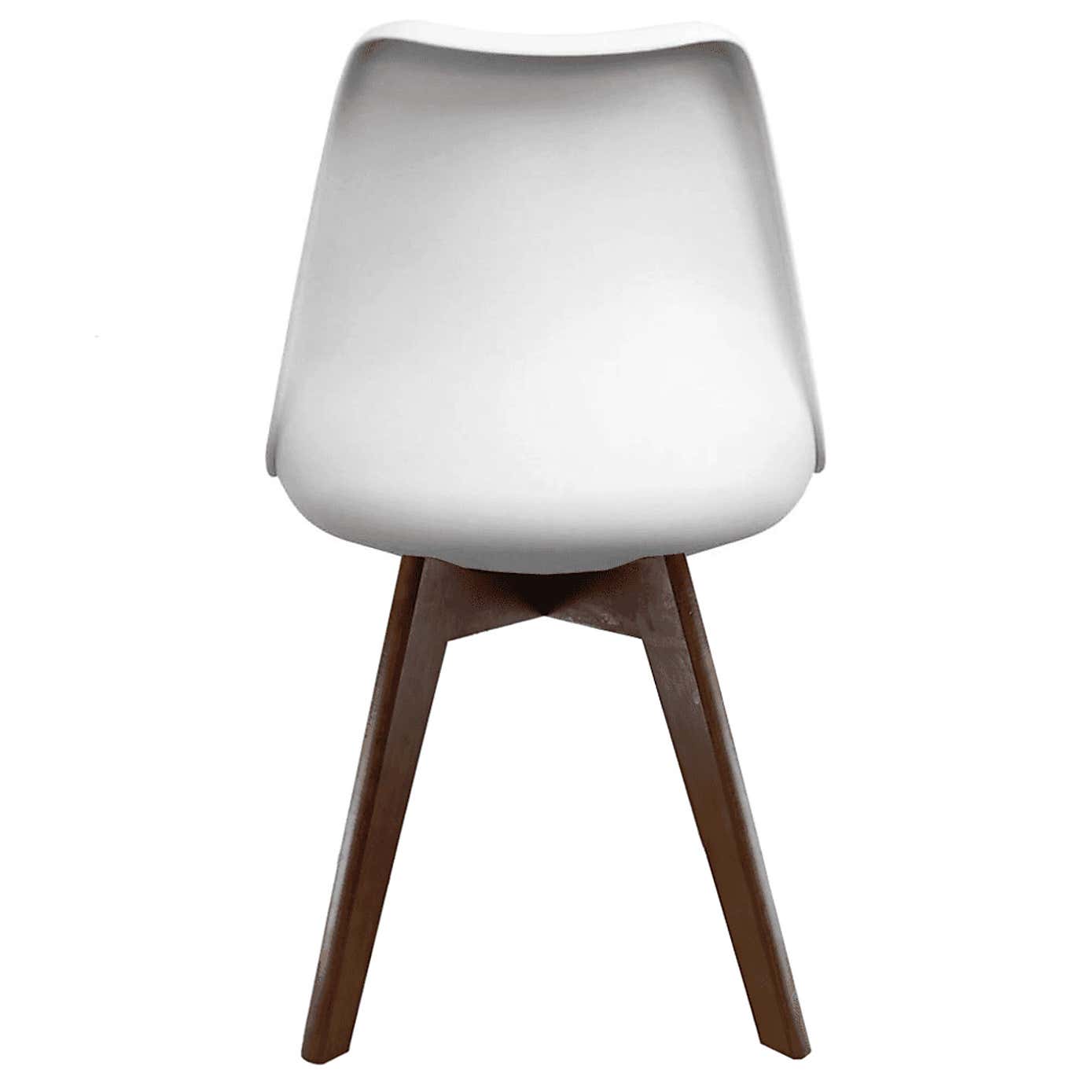 Fusion Living Soho White Plastic Dining Chair with Squared Legs