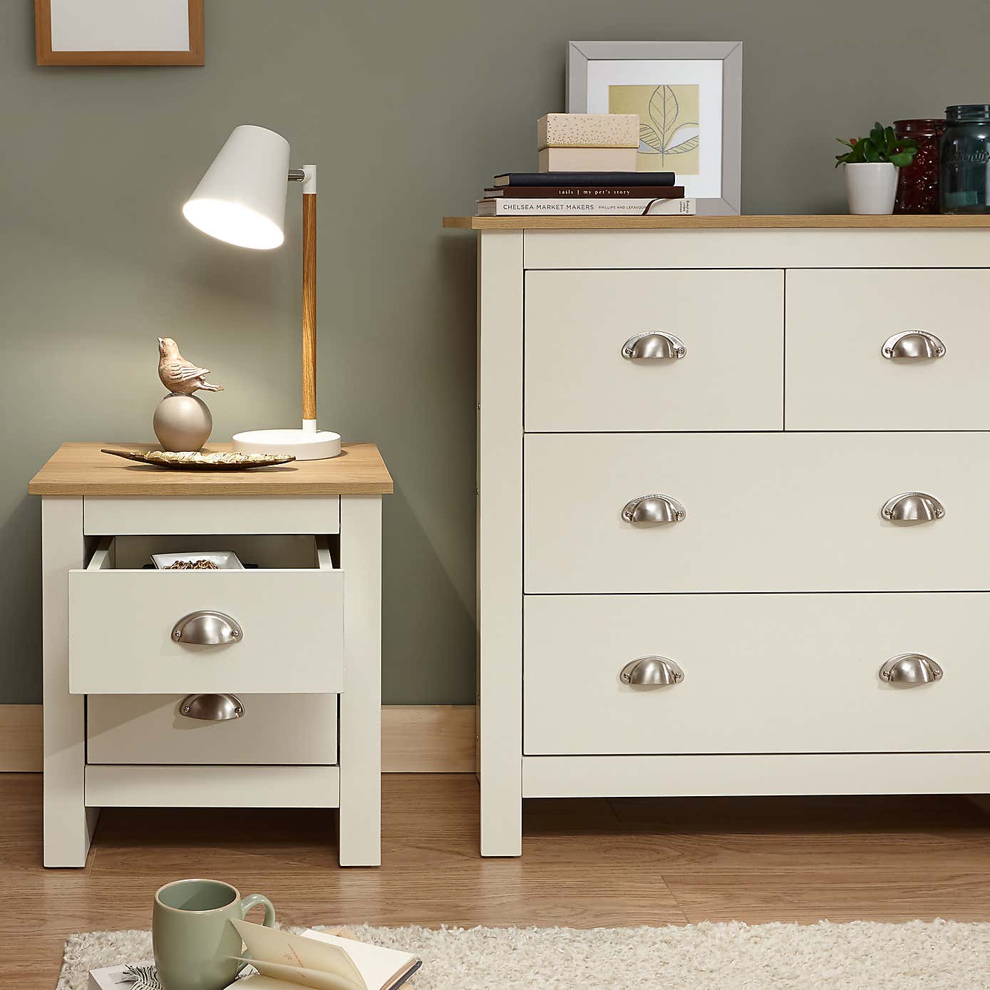 Lancaster 2 Drawer Bedside Table