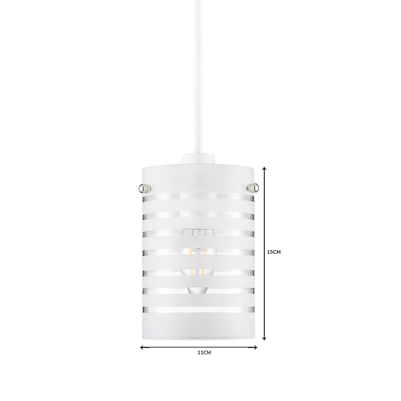 Grayson Stripe Glass White Easy Fit Pendant Shade
