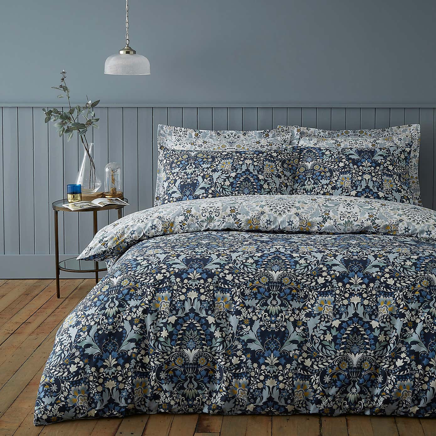 Hardwick Blue Duvet Cover and Pillowcase Set