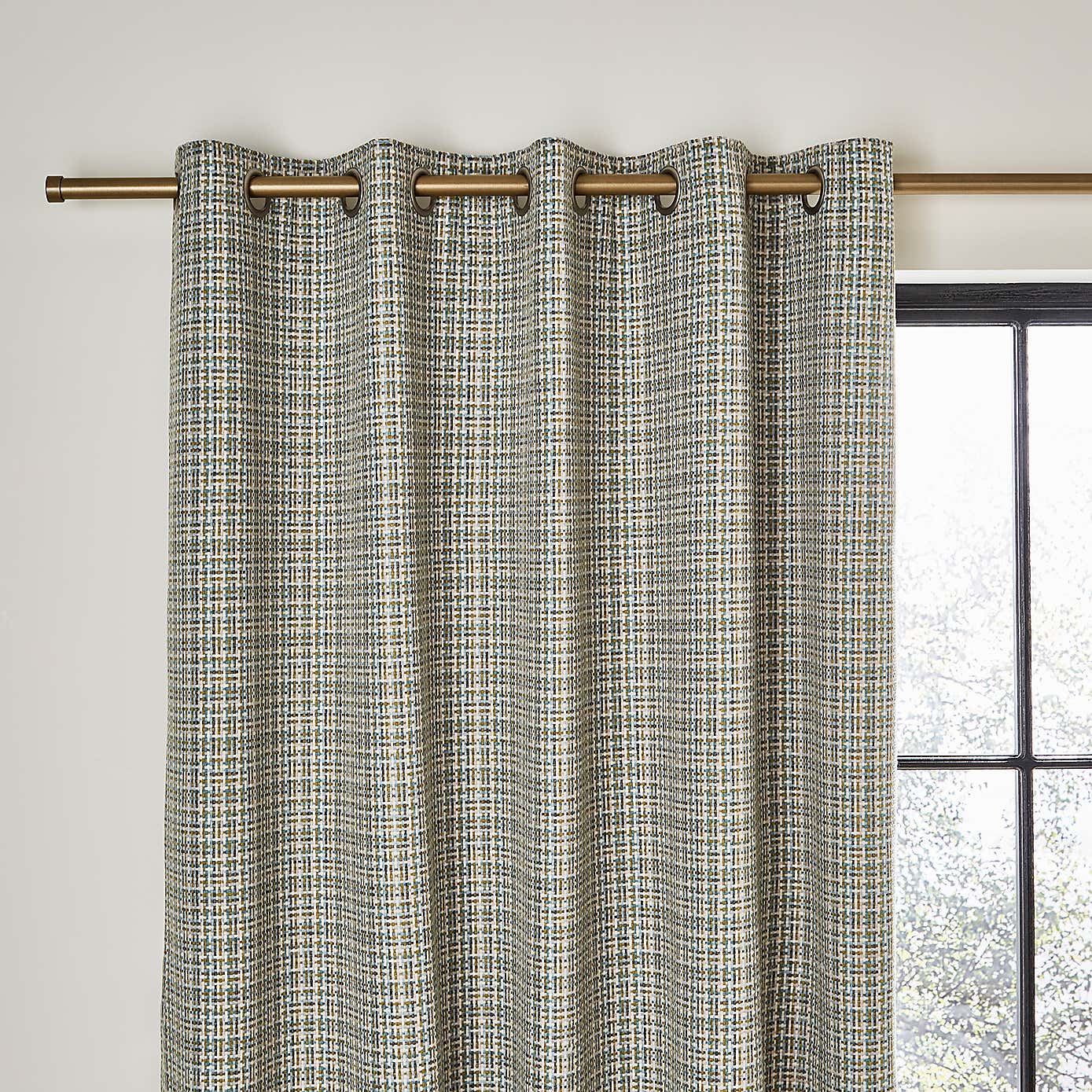 Beckett Basket Weave Blackout Eyelet Curtains
