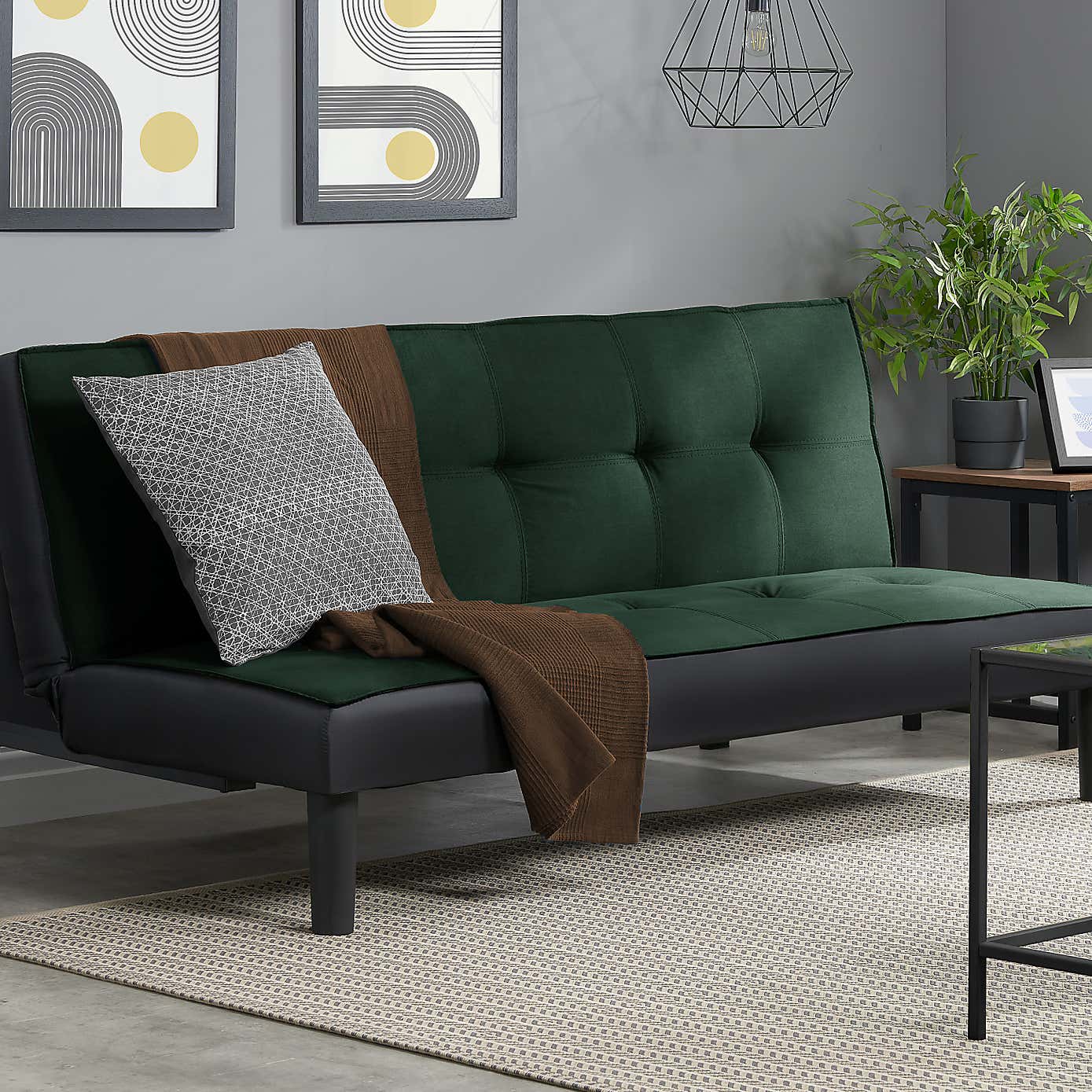 Aurora Velvet Double Sofa Bed