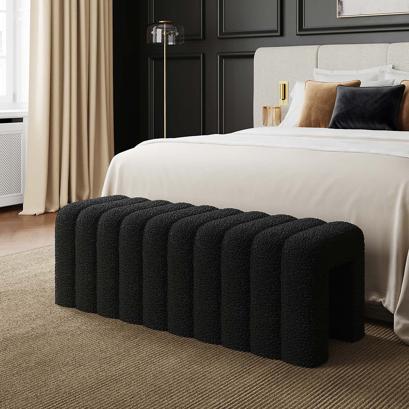 Pia Ribbed Sherpa Bench