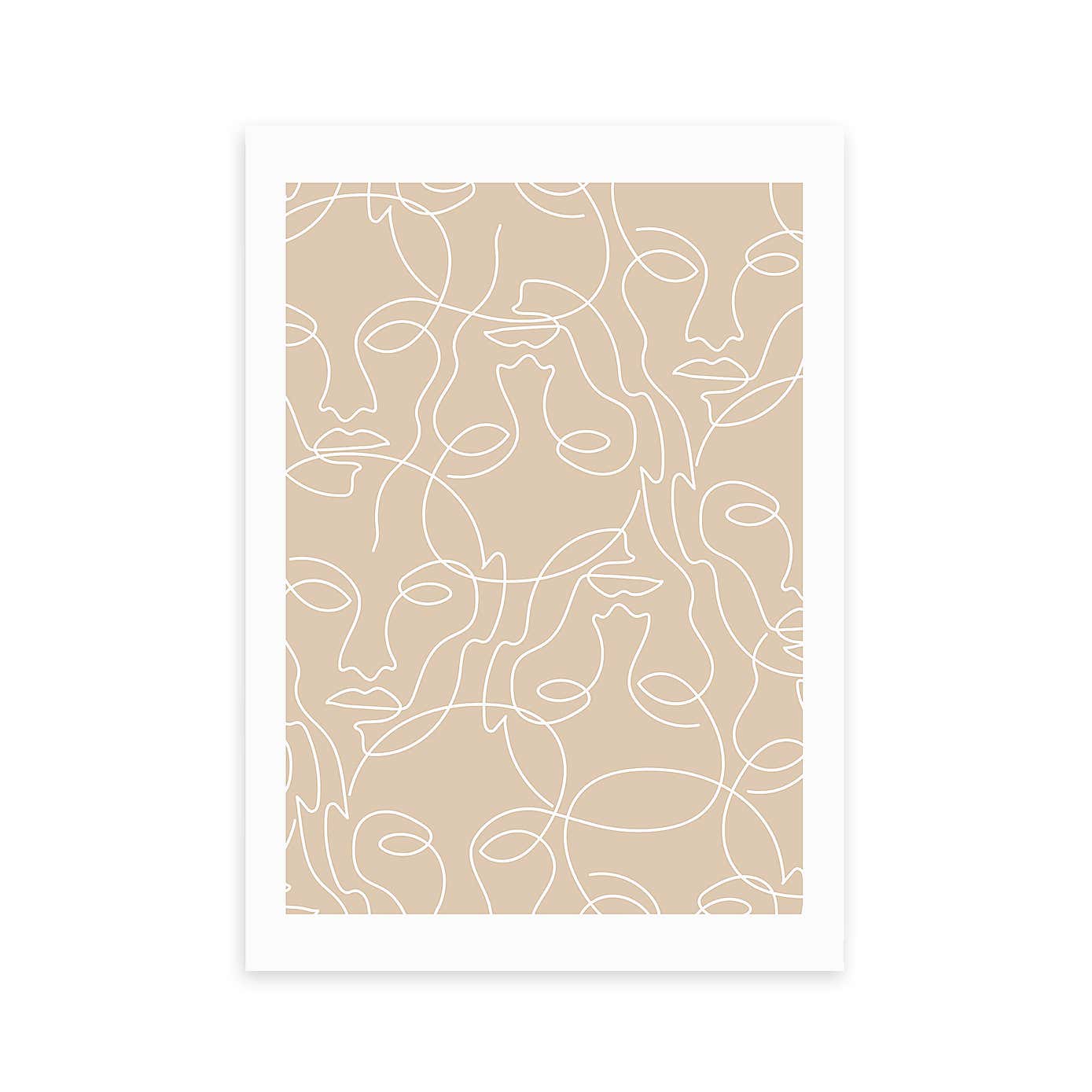 East End Prints One Line Faces Print by Sundry Society