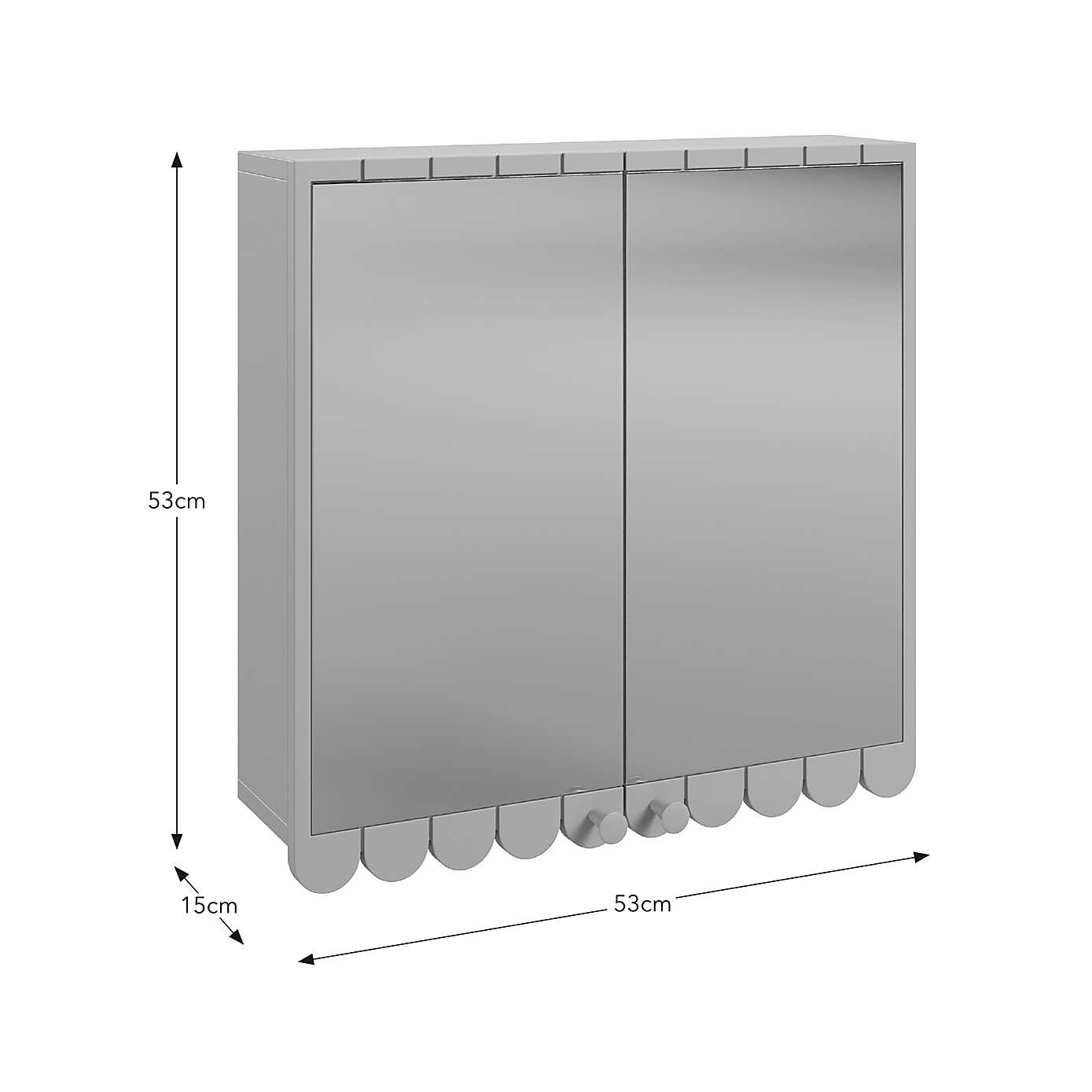 Scallop Mirror Wall Cabinet