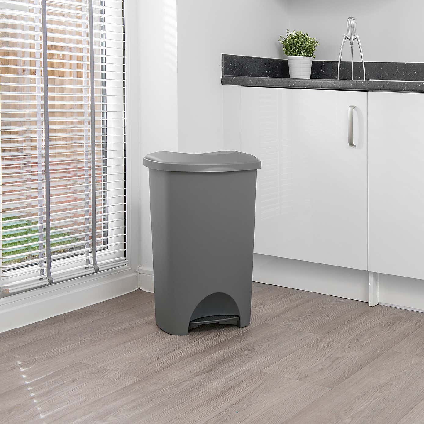 Addis Plastic 50L Pedal Bin Grey