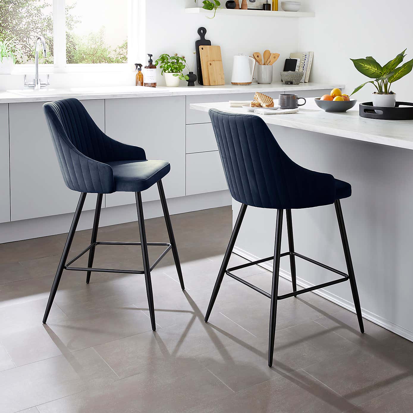 Shea Bar Stool, Velvet