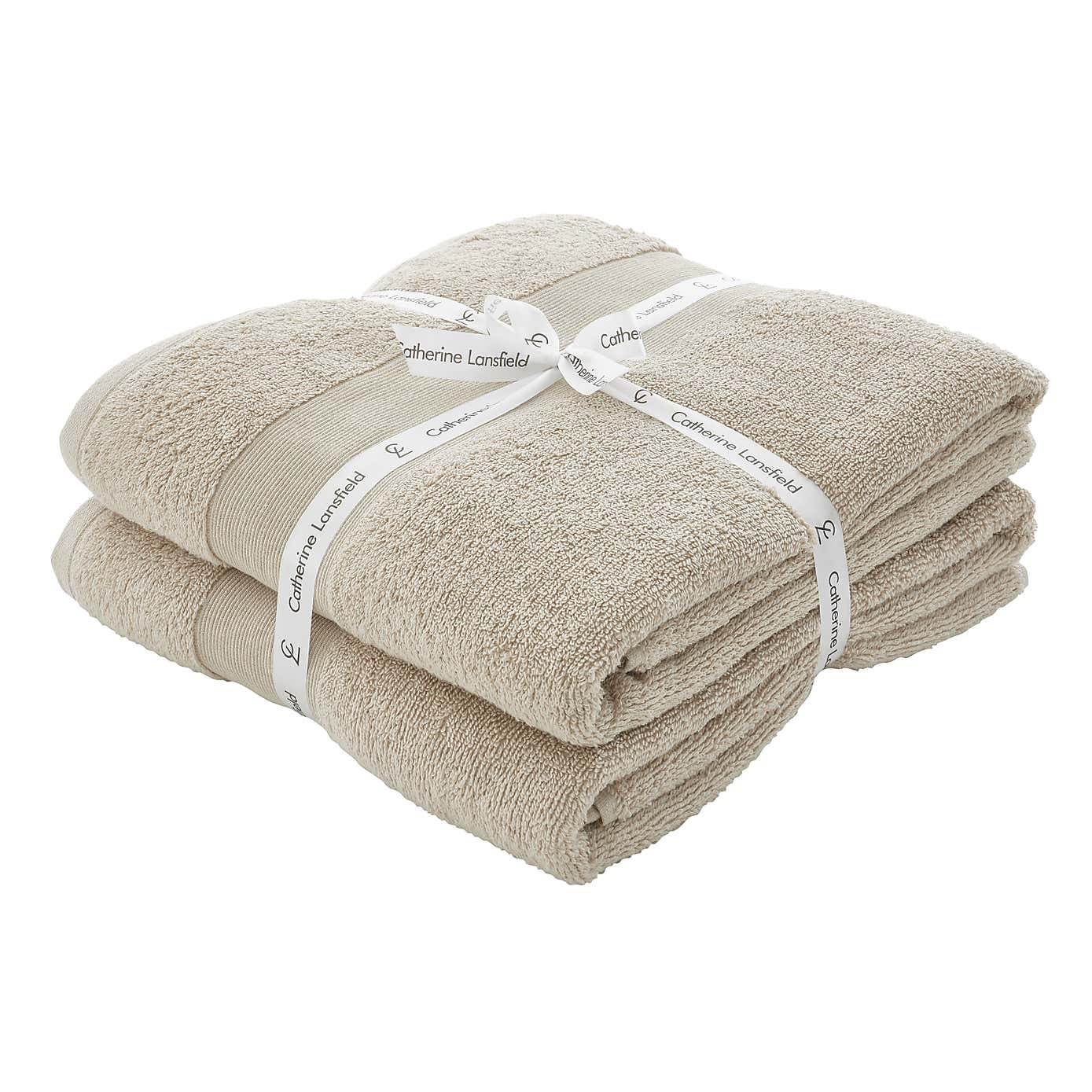 Set of 2 Catherine Lansfield Anti Bacterial Bath Sheets
