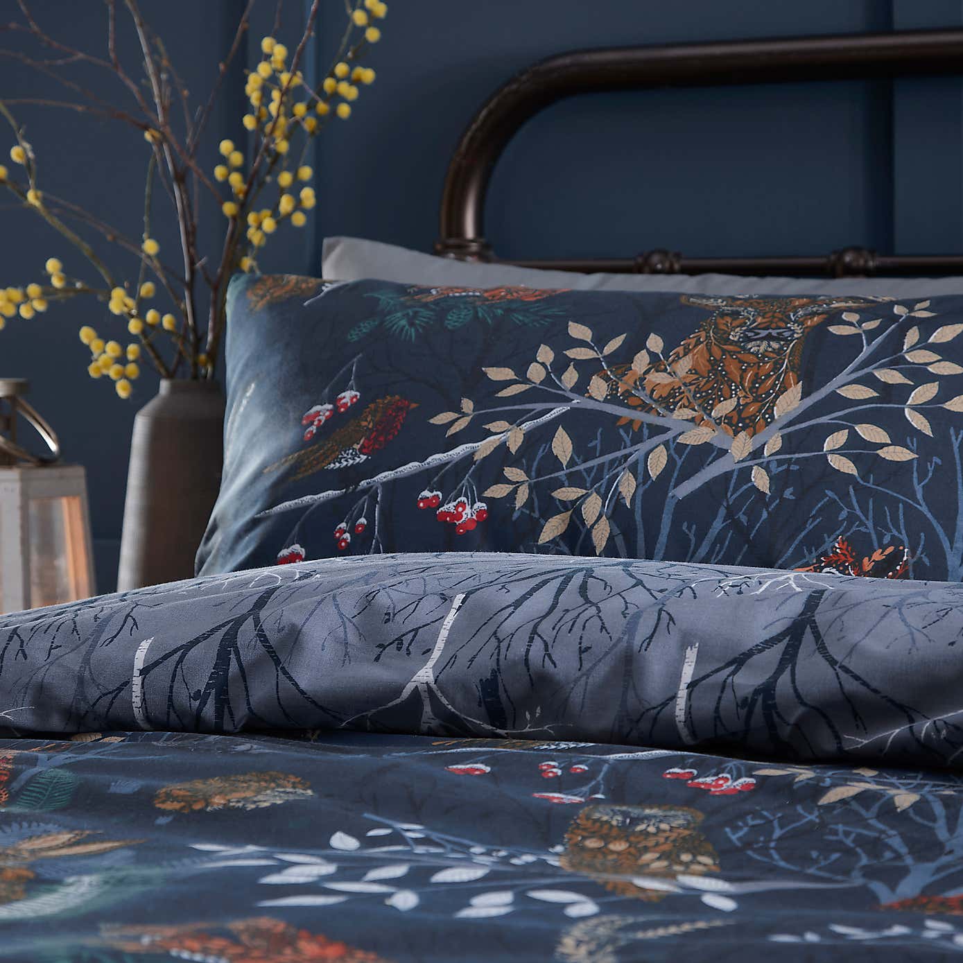 furn. Forest Fauna Navy Duvet Cover & Pillowcase Set
