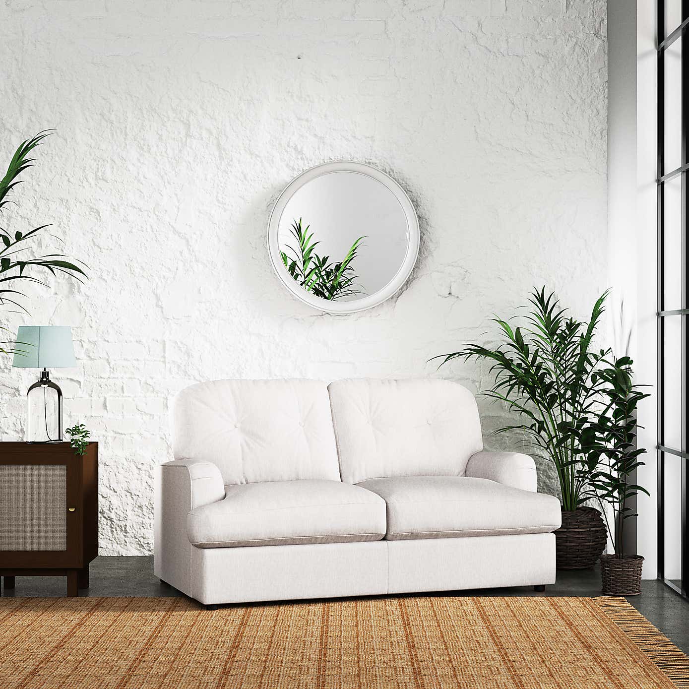 Martha Slub Faux Linen 2 Seater Double Sofa Bed