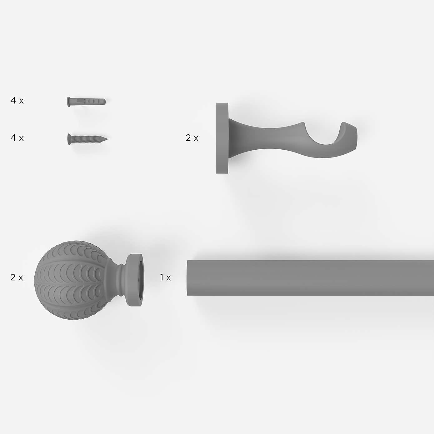 Pretty Boho 28mm Fixed Wooden Curtain Pole