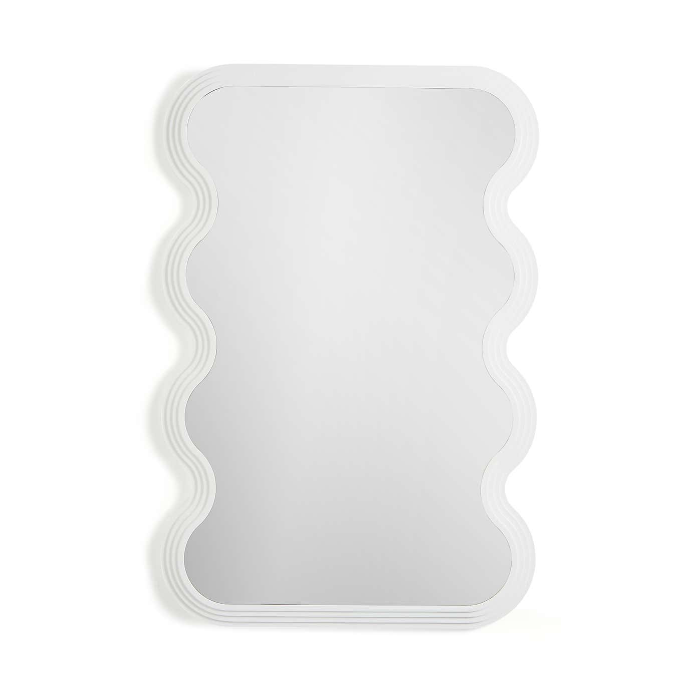 Ribbed Wavy Overmantel Wall Mirror