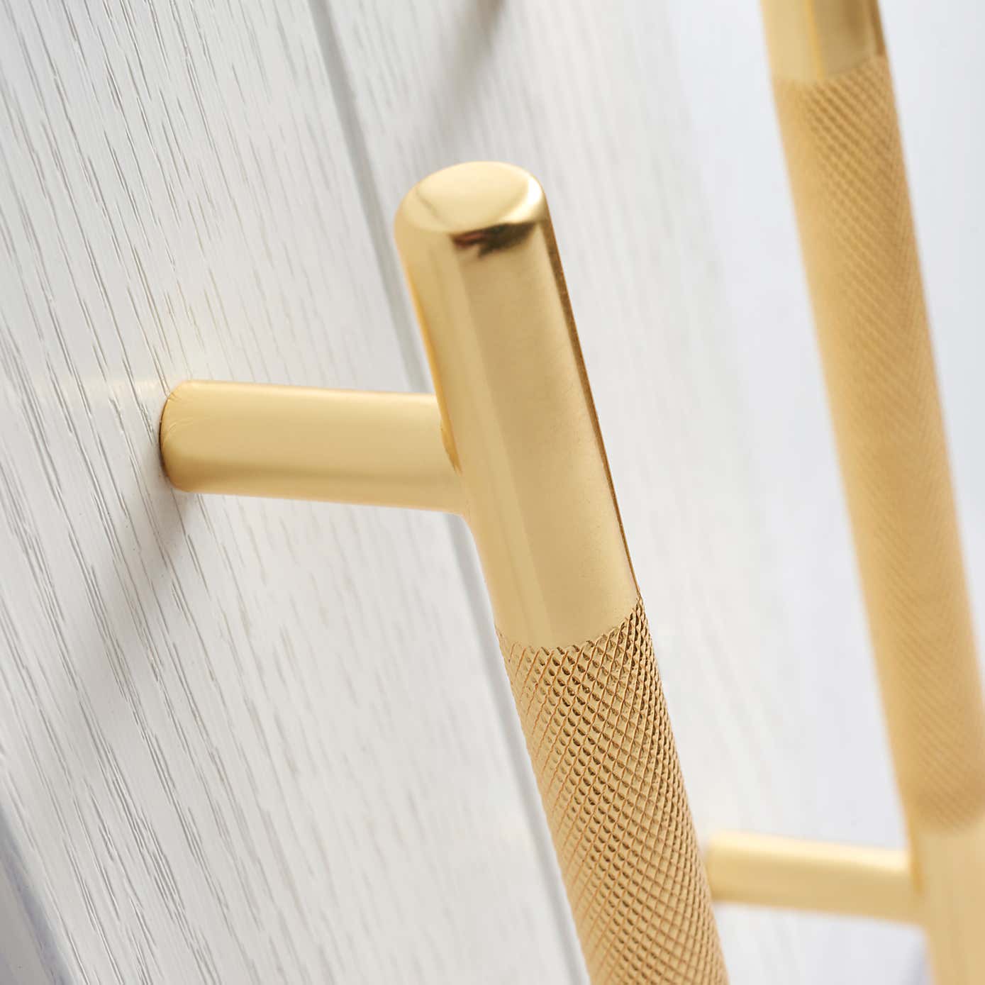 Set of 2 Knurled T-Bar Door Handles